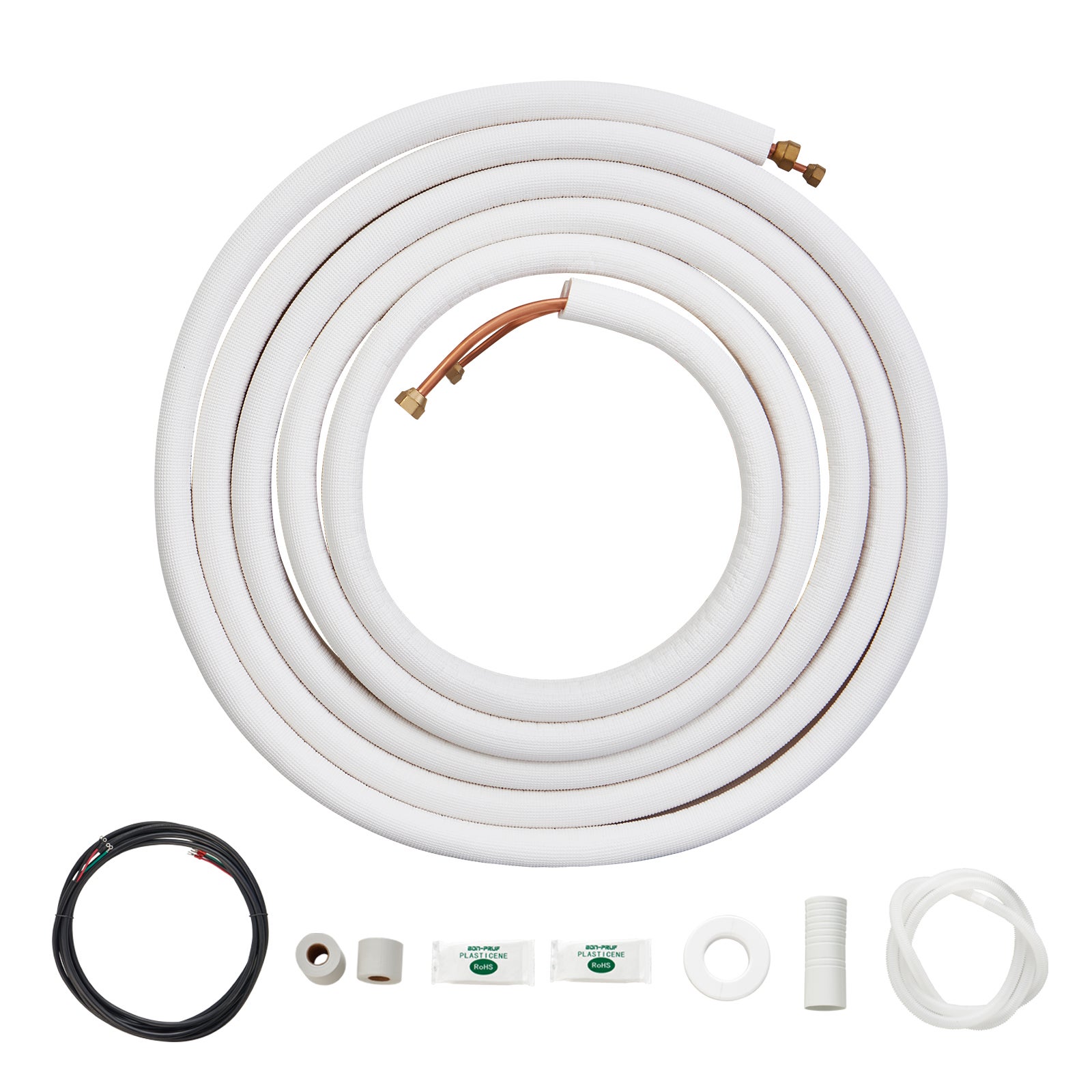 Zestaw Mini Split Line Rura miedziana 7620 mm Kabel połączeniowy AC 6,4 x 9,5 mm VEVOR