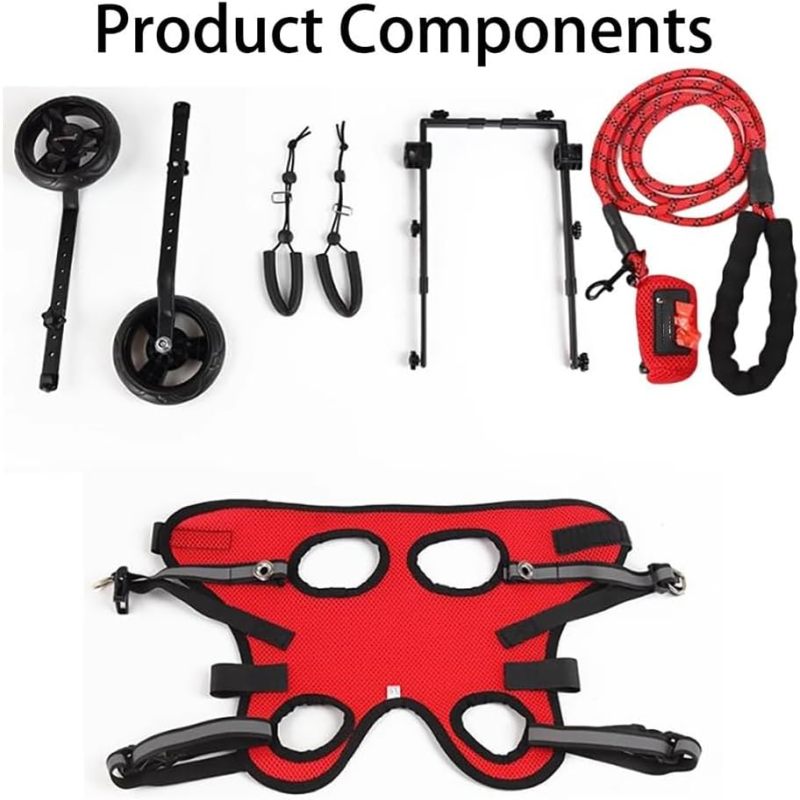 Silla de ruedas personalizada para perros, ruedas con amortiguación, correas de seguridad (L) - 4