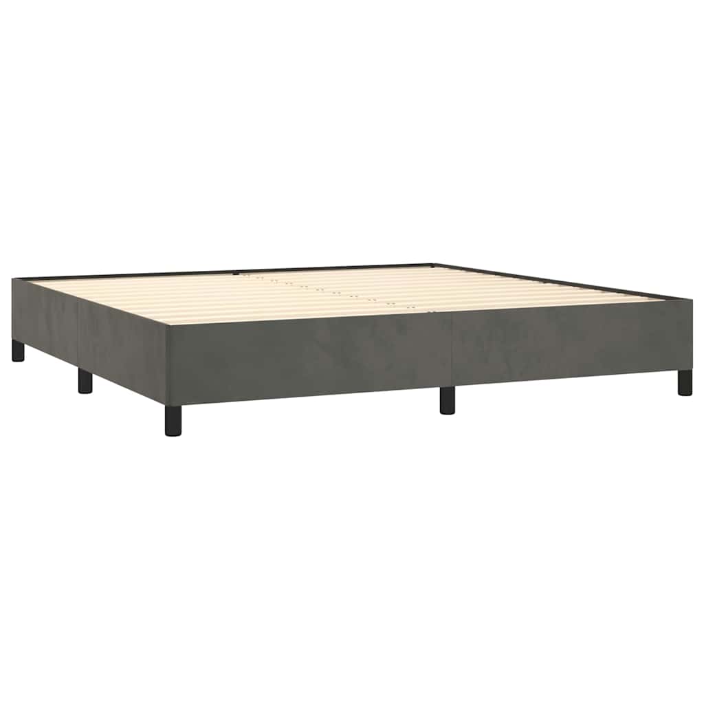 Cadre de lit sans matelas velours gris foncé 200x200 cm - 5
