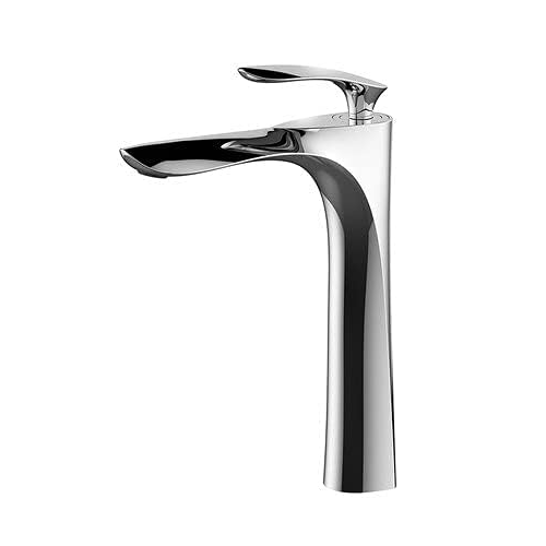 Bateria łazienkowa - Jednootworowa, ciepła/zimna woda - Do łazienek i toalet - Długa, srebrna, 1 zestaw, otwór montażowy 35 mm