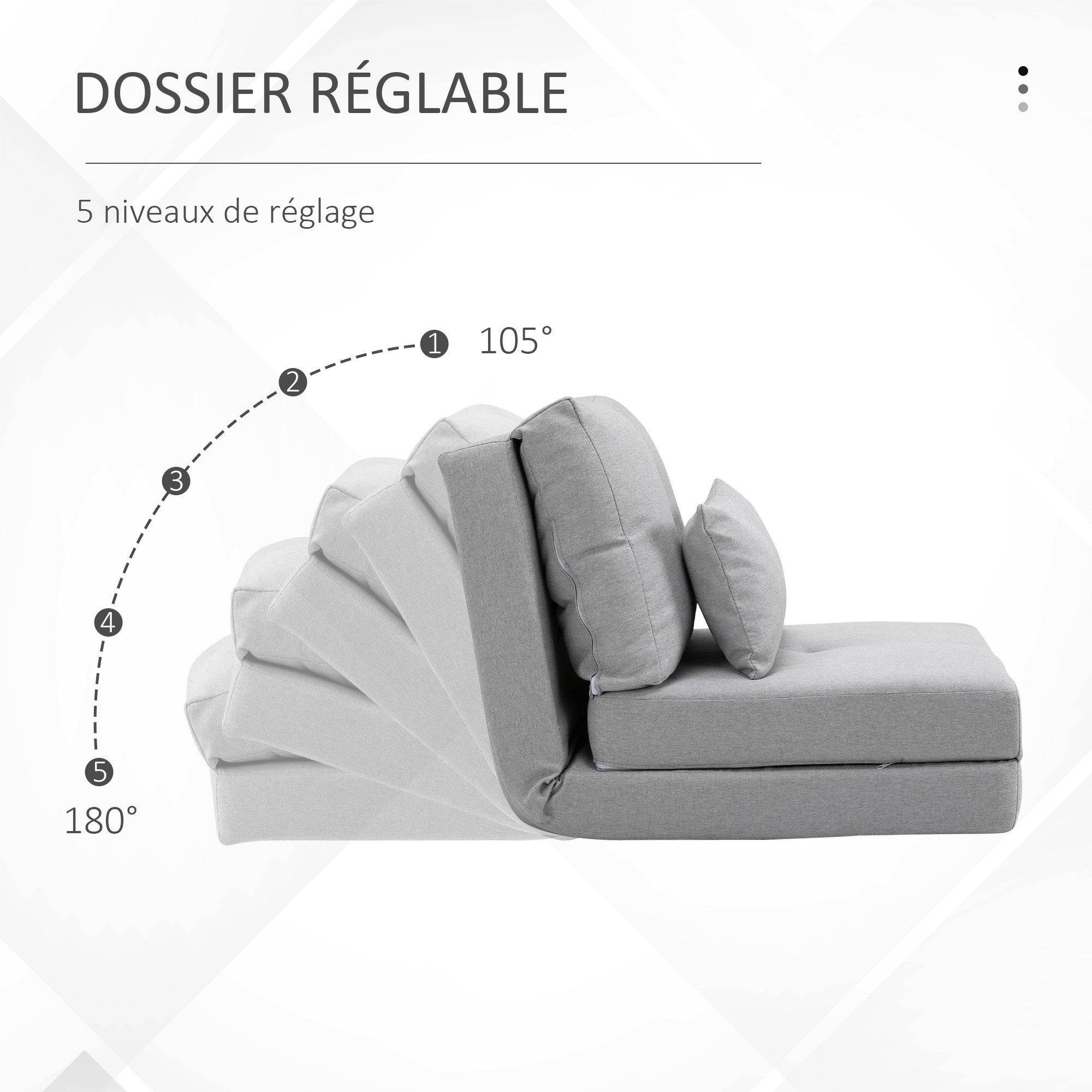 Fauteuil paresseux Lin HOMCOM - 4