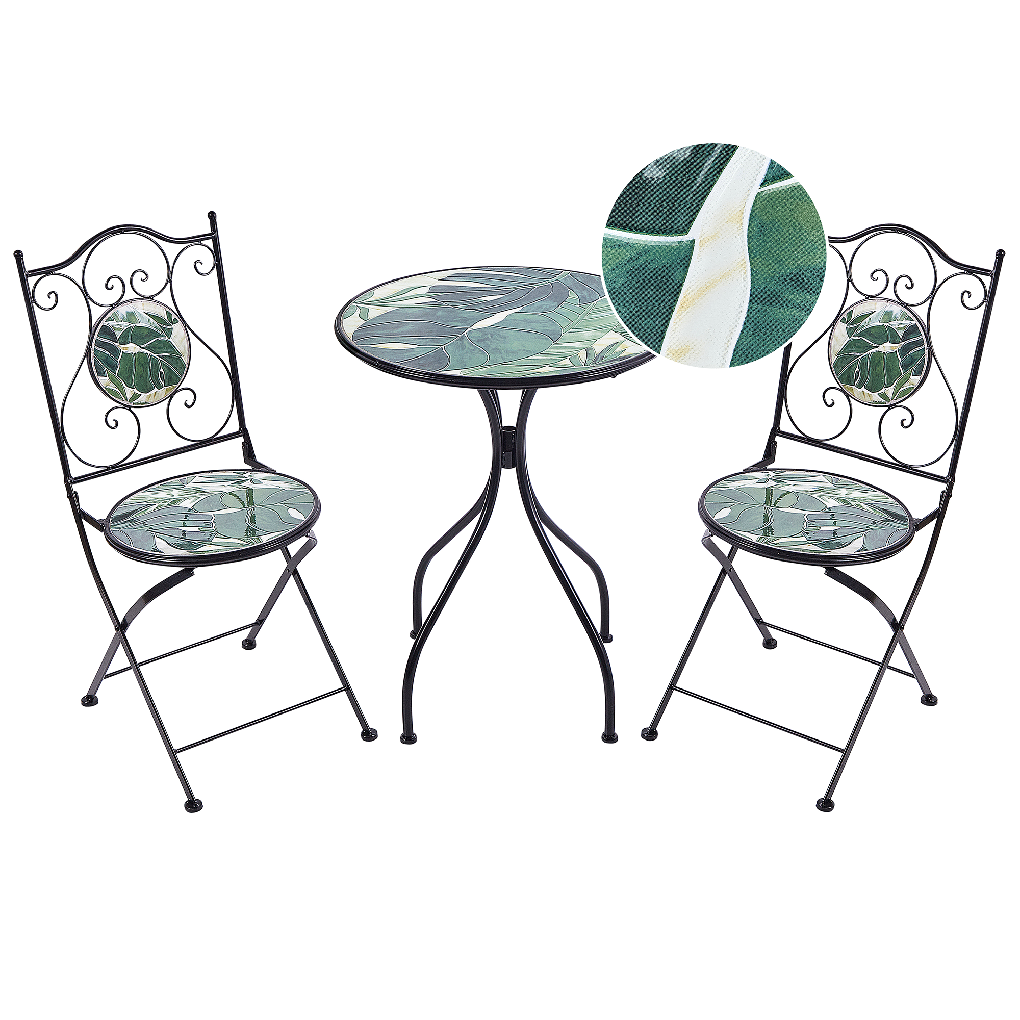 Set mobilier de grădină Pliabil COZZANA Metal Negru