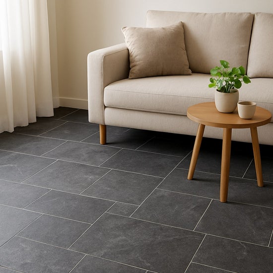 Carrelage sol intérieur/extérieur en marbre noir sablé brossé - Opus Romain x 1,2 cm - C-NEGOCE - 5