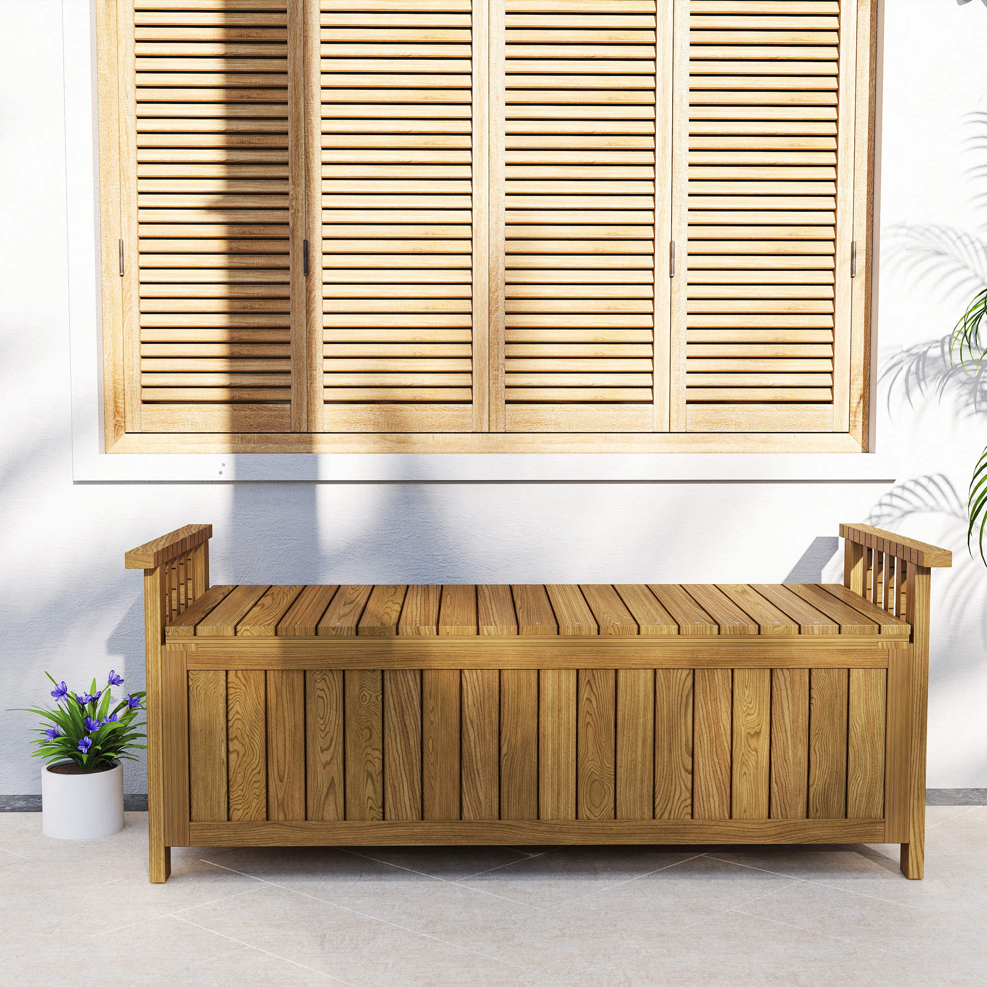 Banc de jardin Bois de sapin Outsunny - 9