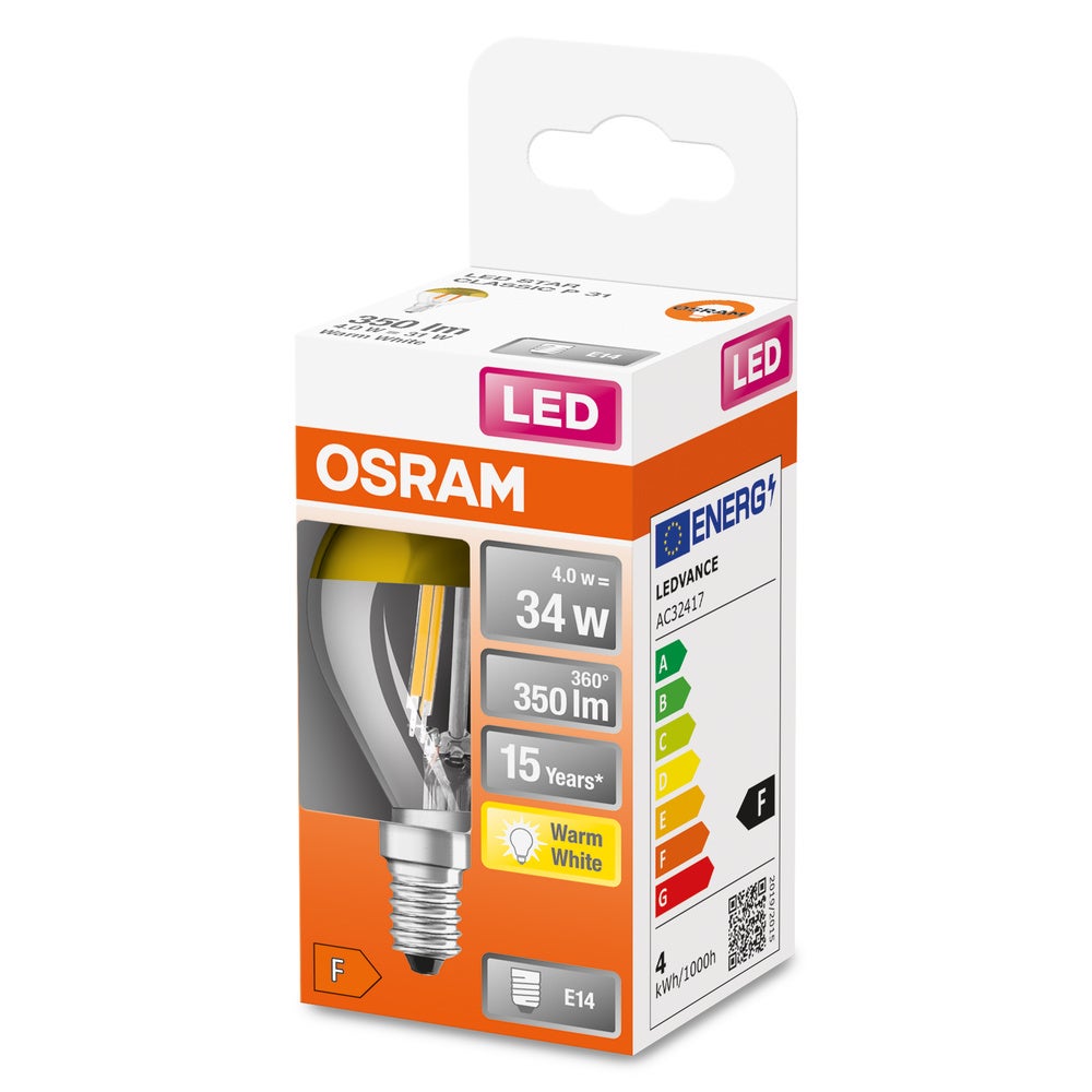 OSRAM LED Retrofit CLASSIC P Mirror Lampadina LED con Riflettore, Attacco: E14 , 34W, [Classe di efficienza energetica A+] - 3
