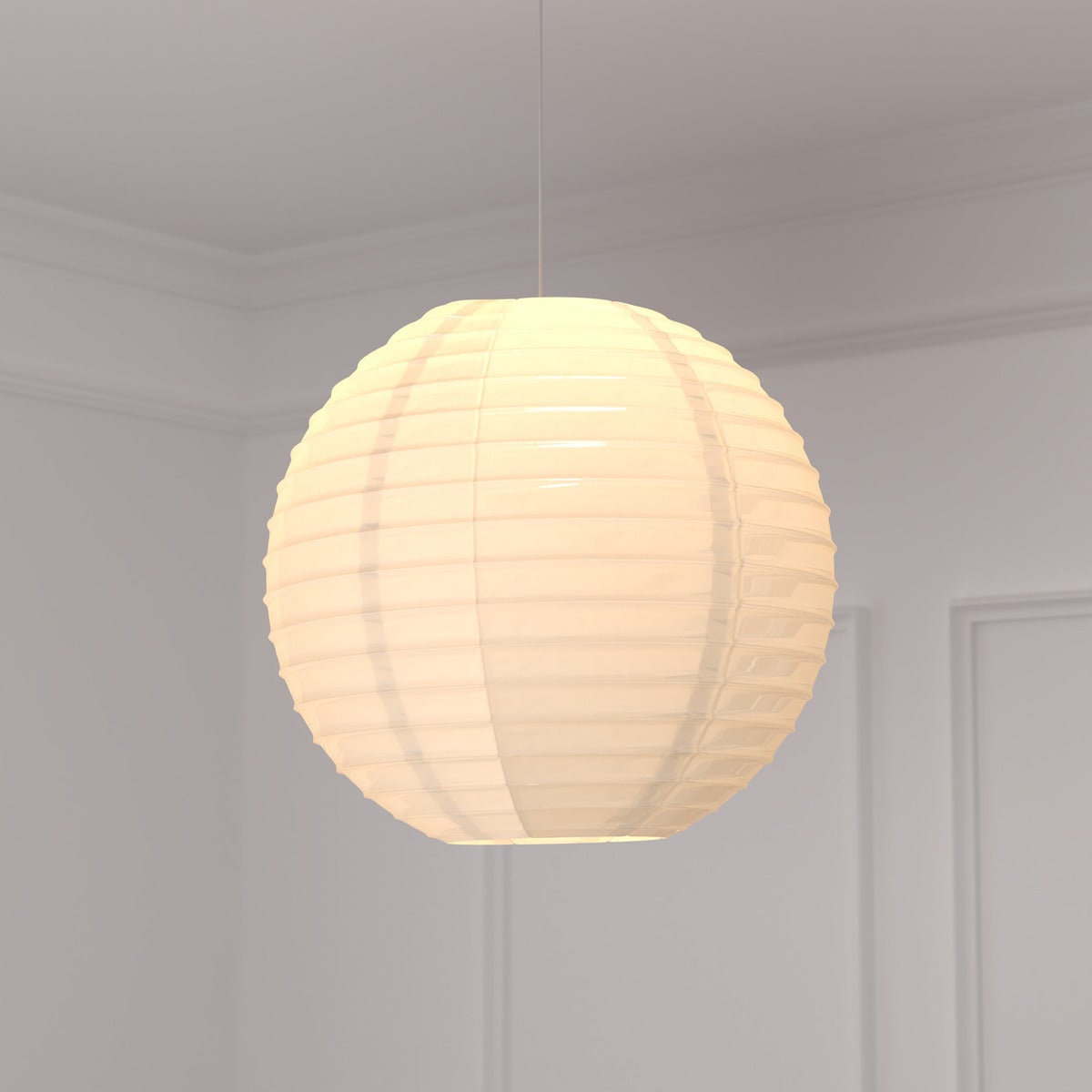 Lanterne boule - papier et métal - blanc - D60 cm - Atmosphera créateur d'intérieur - 2