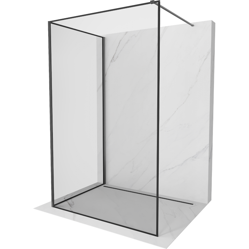 Mexen Kioto ścianka prysznicowa Walk-in 140 x 90 cm, czarna ramka, gun gray szczotkowany - 800-140-212-66-70-090