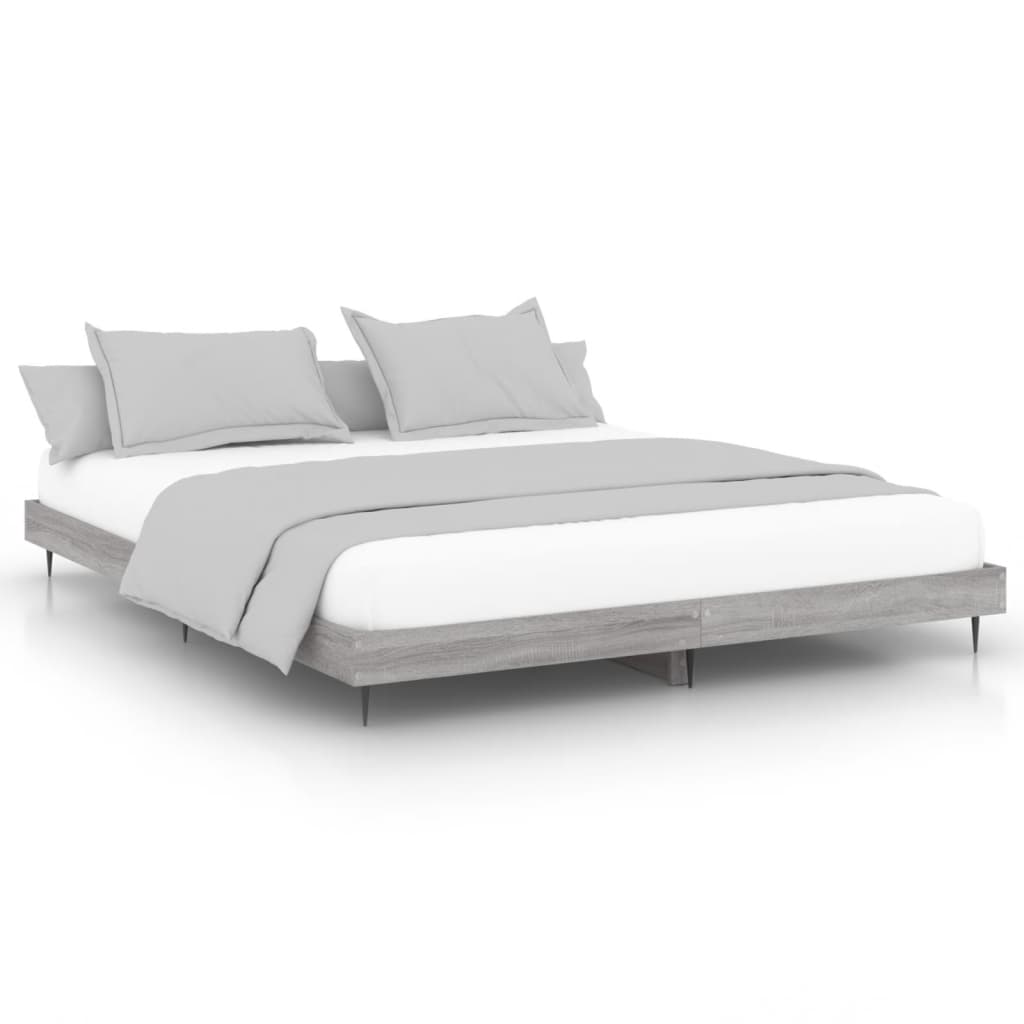 Cadre de lit sonoma gris 140x200 bois d'ingénierie - 2