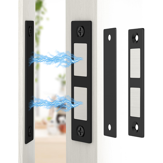 Vis de verrouillage magnétique noires pour portes, aimants pour portes de tiroirs de placard, lot de 2 verrous magnétiques pour portes de cuisine