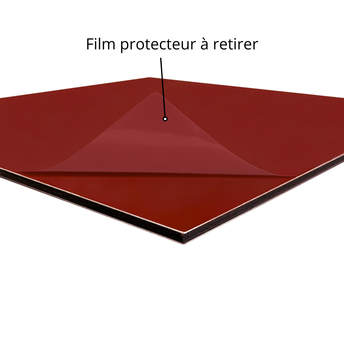 Panneau rond plaque composite aluminium dibond bordeaux, 500mm (50 cm), Ep.3 mm - 3