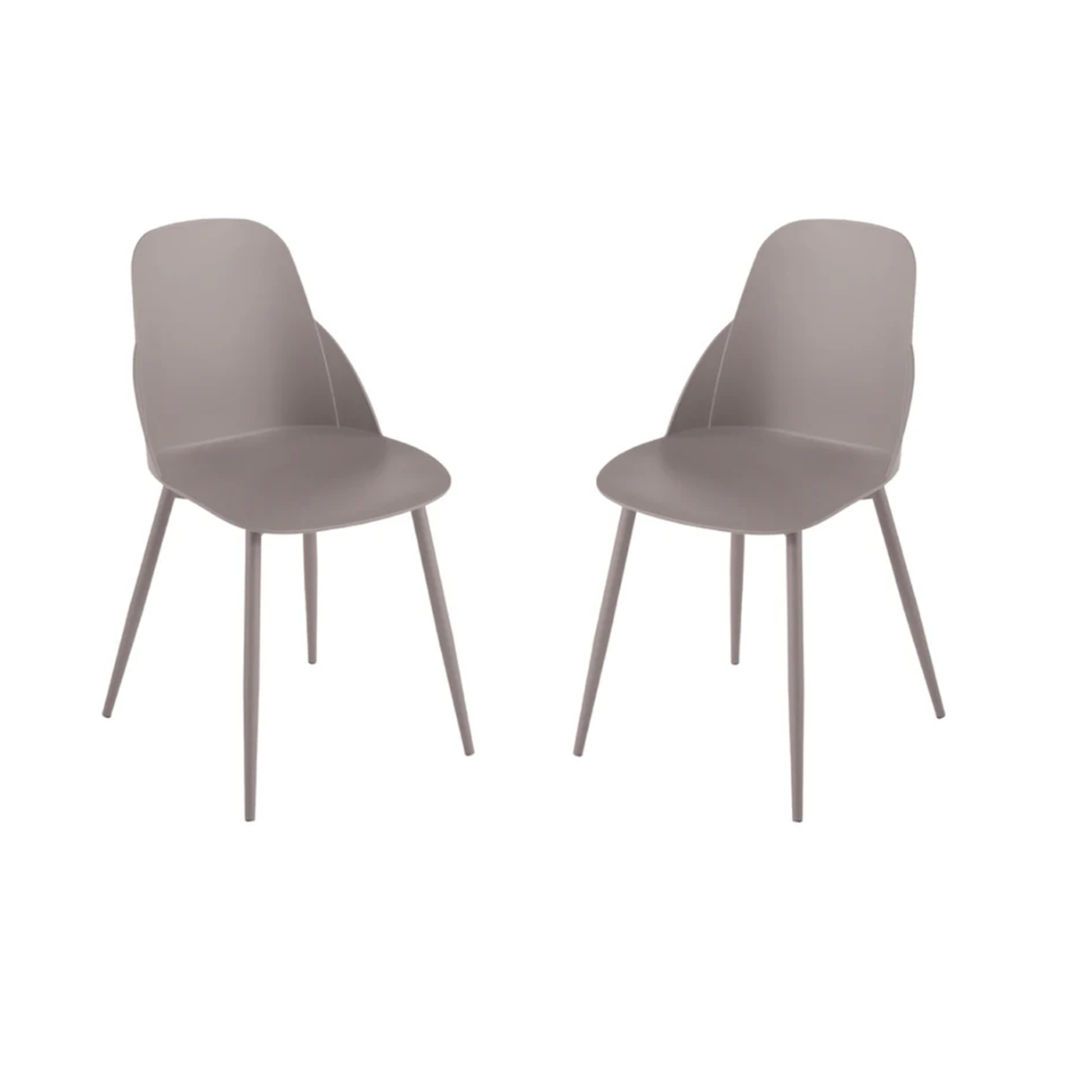 Sedia in polipropilene Tortora con gambe in metallo MILA sedie