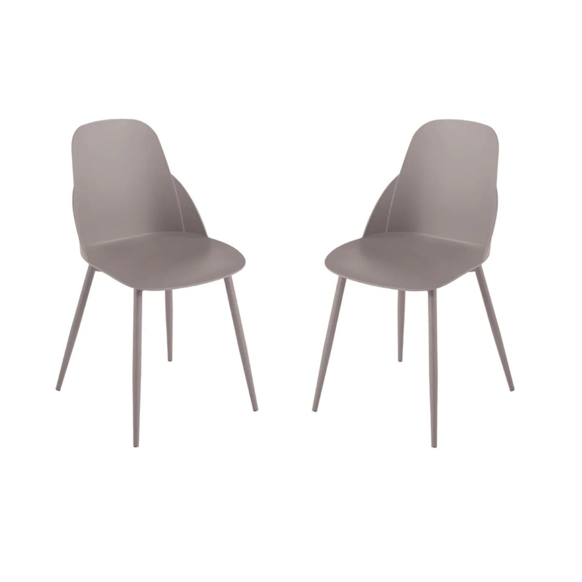 Sedia in polipropilene Tortora con gambe in metallo MILA sedie