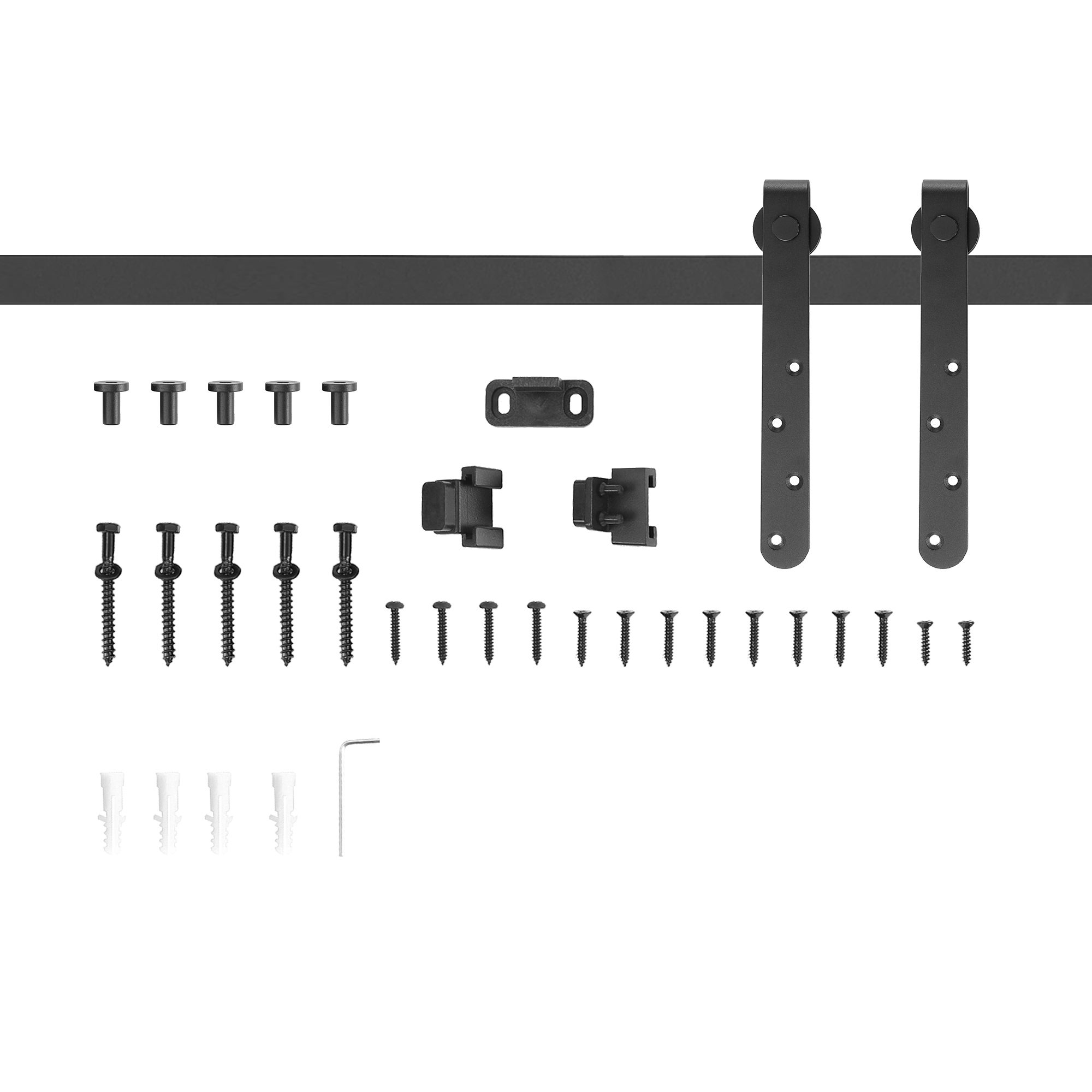 Kit de porte coulissante système galandage avec porte épaisseur 20-25 mm largeur max. 0,9 m charge max. 20 Kg acier noir - 2