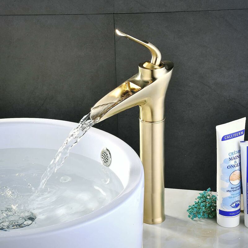 Robinet De Lavabo Or Brossé – Mitigeur Monocommande Pour Salle De Bain, En Laiton, Installation 1 Trou (économiseur D’eau) - 5