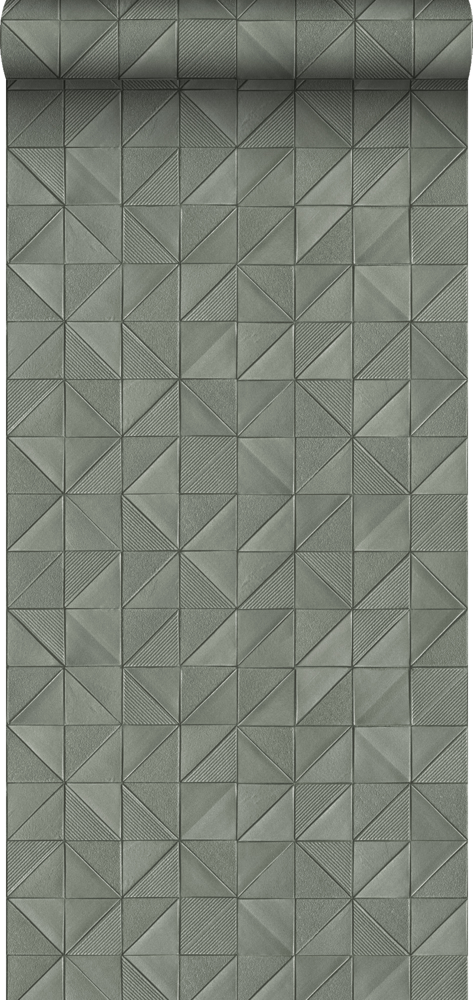 Papel pintado 3d gráfico verde grisáceo - 50 x 900 cm - estahome