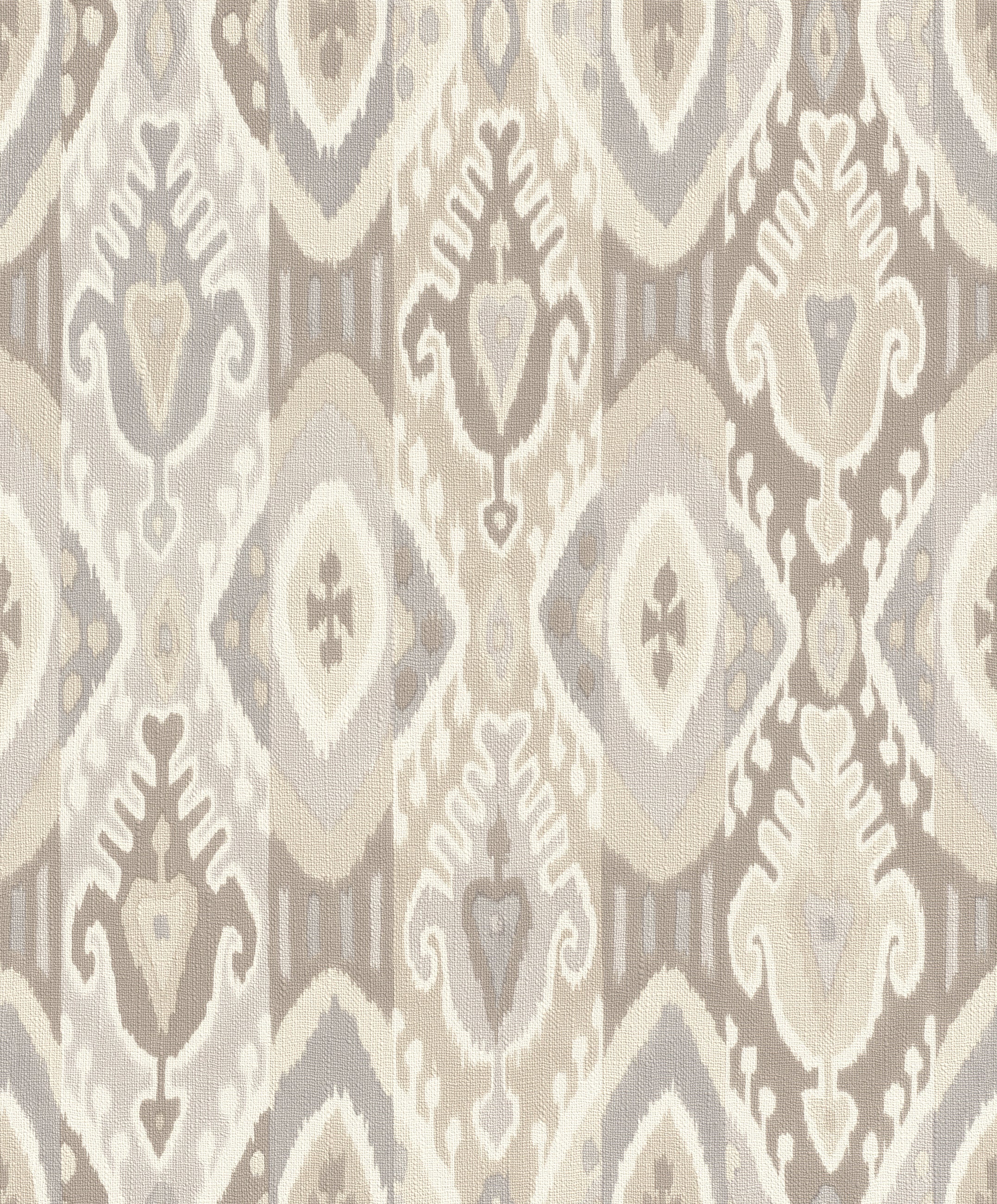 Papel pintado rasch 560558 - papel pintado no tejido con motivos étnicos en beige, blanco y gris