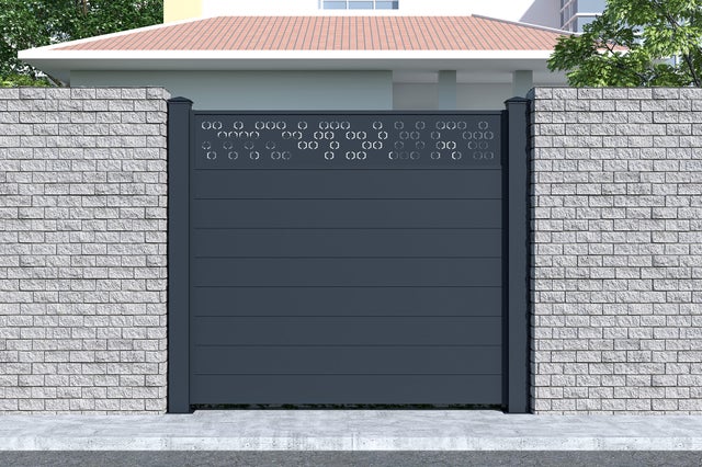 Kit clôture aluminium semi-ajourée ADULA – H.170 cm – L.1,90 m – kit complet