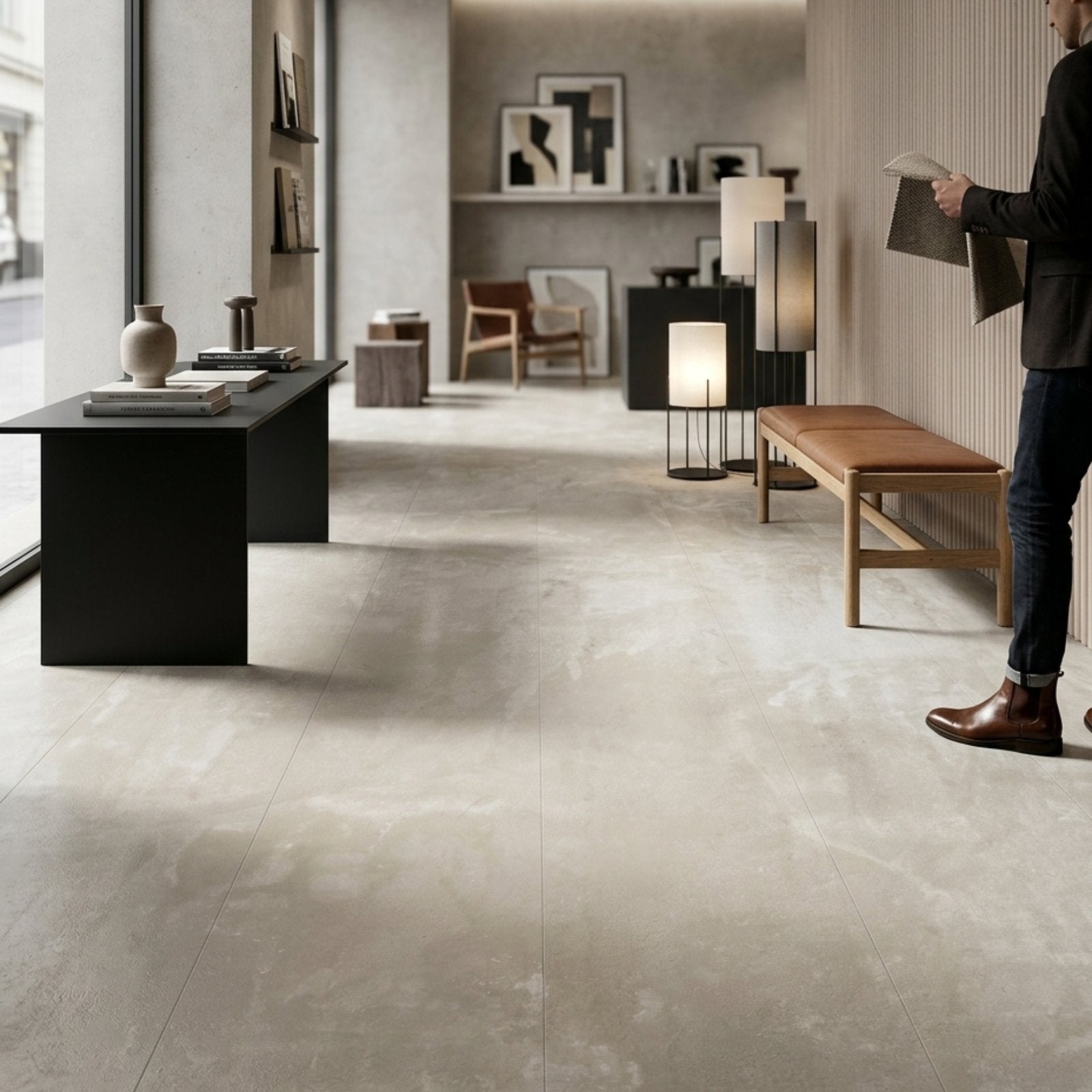 Suelo vinílico SPC clic Extrem 6mm efecto piedra Gris Arena ISOVEX (1,84 m²) - 7