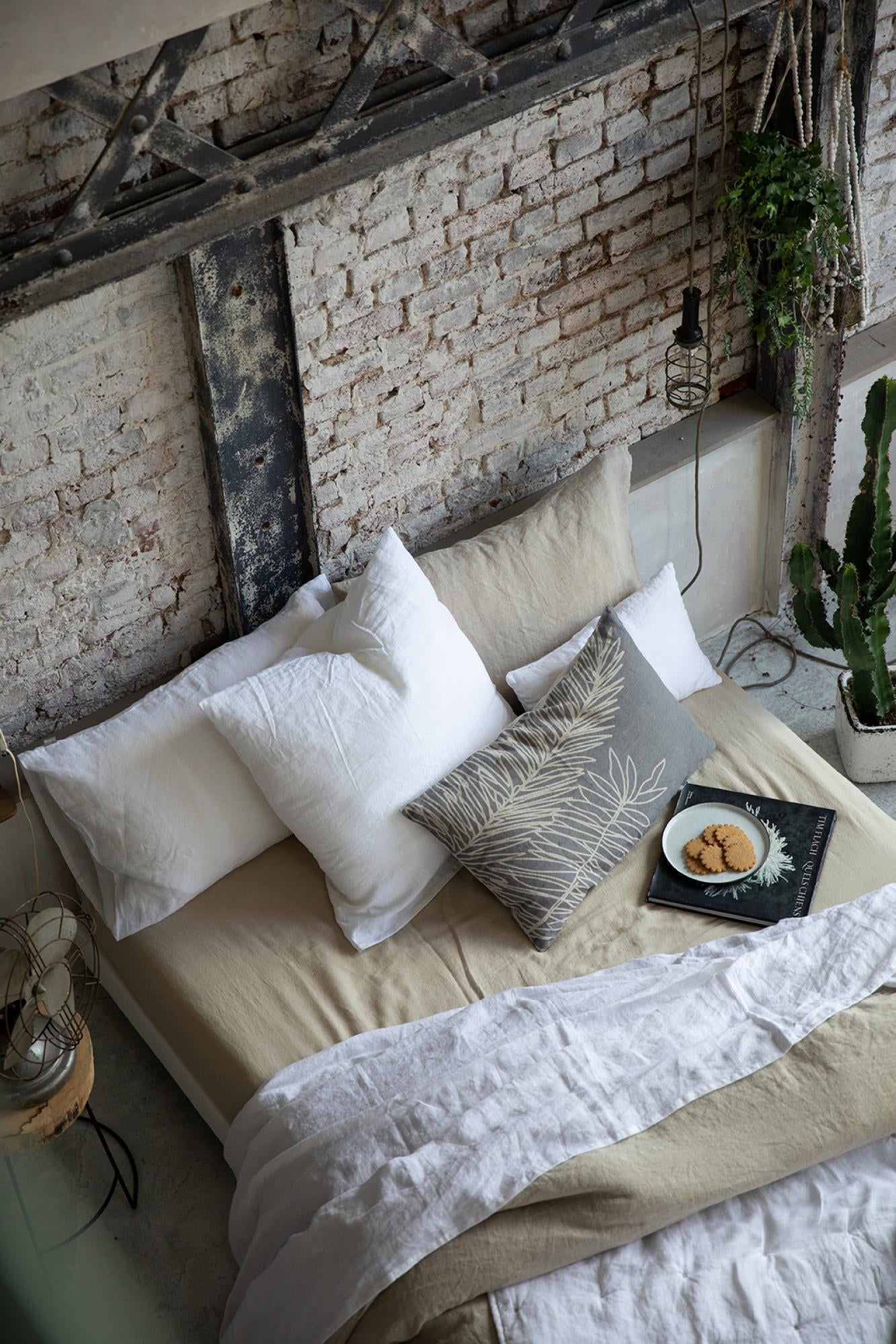 Drap Plat stonewashed ZEFF blanc 240 x 300 cm Vivaraise - 3