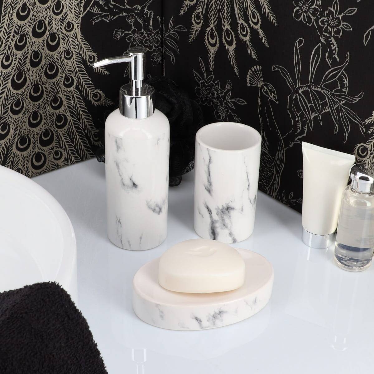 DISTRIBUTEUR A SAVON DOLOMITE 260 ML - MARBRE - Tendance - 2