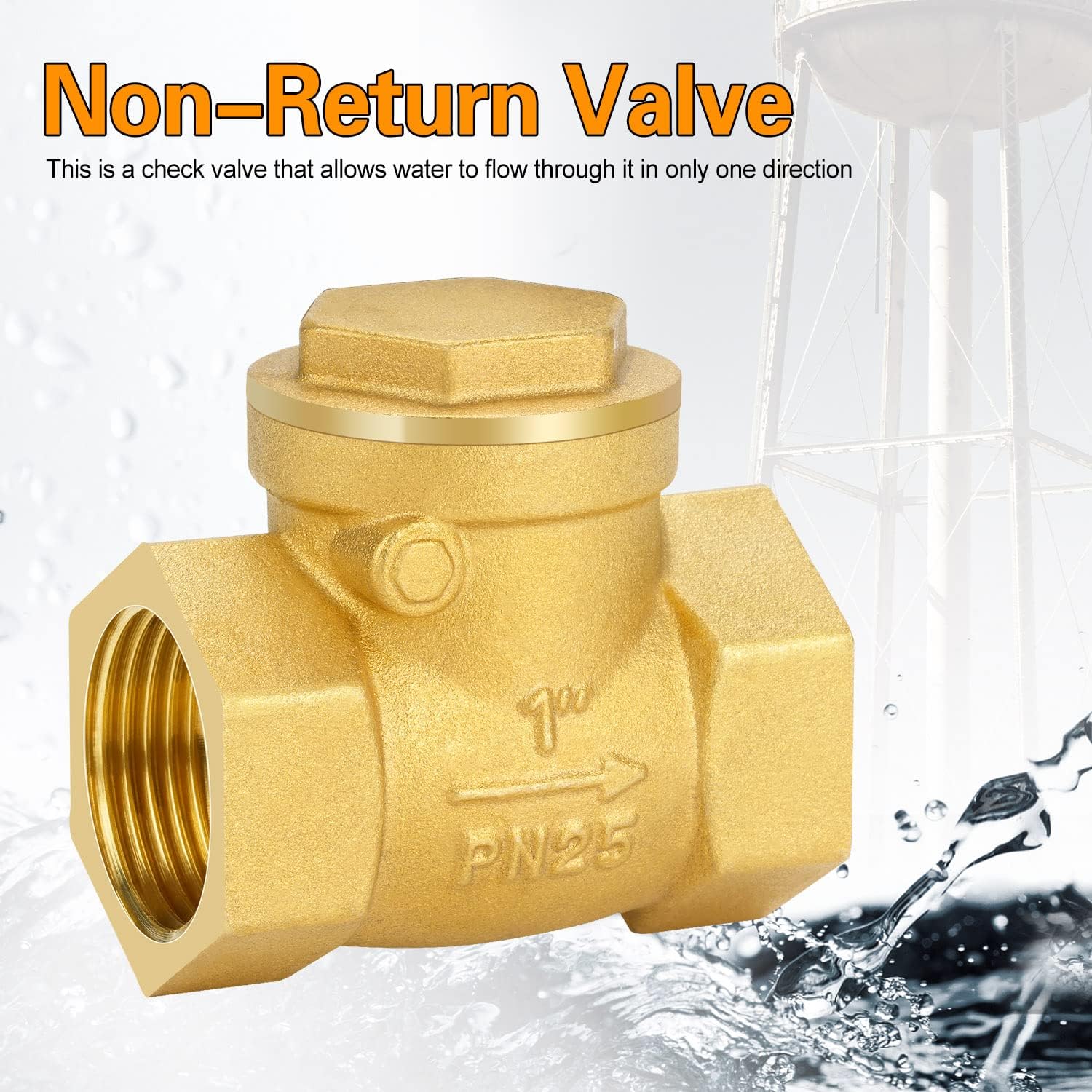 1 articleClapet Anti-Retour, Filetage Femelle en Laiton, Clapet Anti-Retour 1