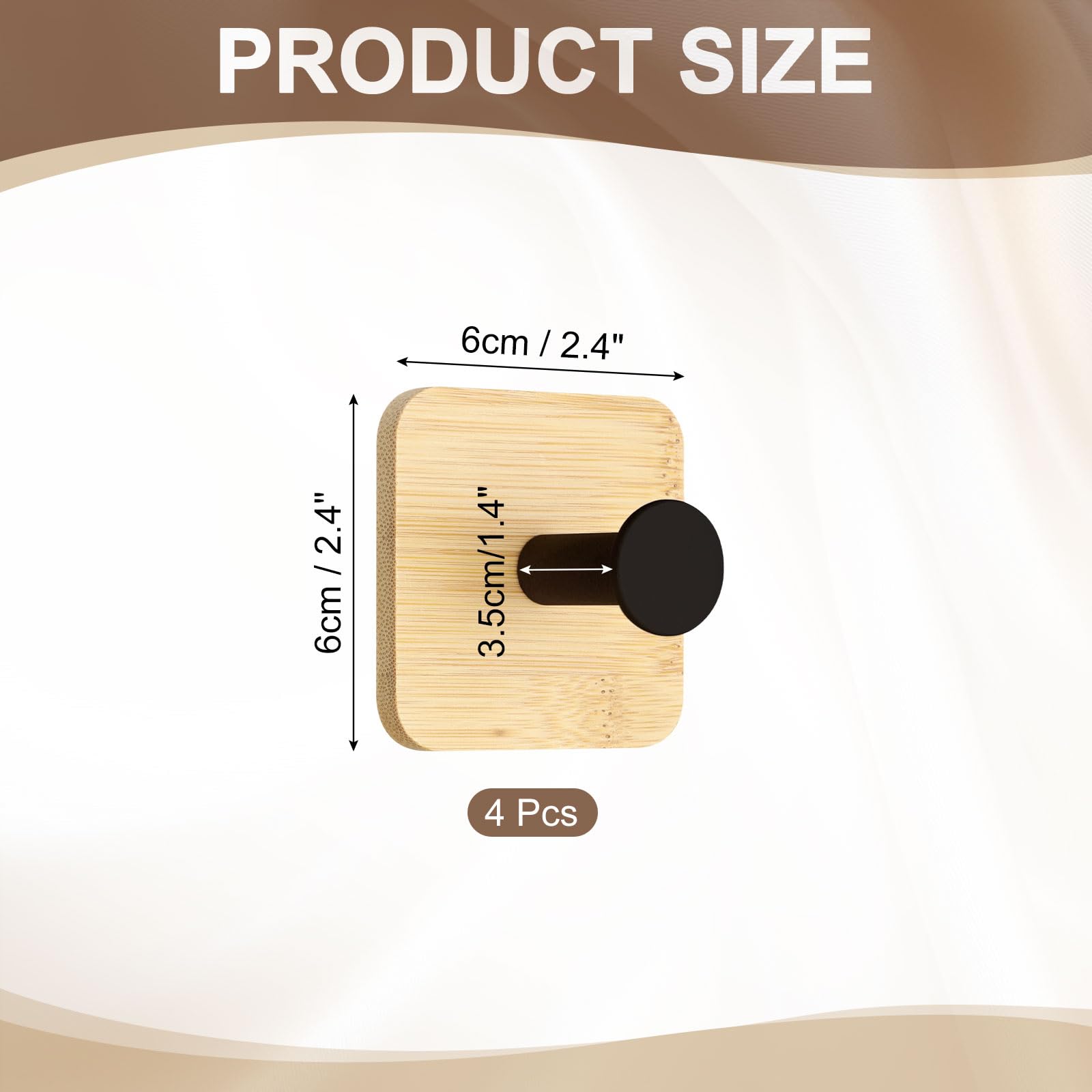 Ganci Da Parete In Legno Di Noce Massello – Confezione Da 4 Pezzi, Decorativi E Robusti Per Appendere Cappotti, Asciugamani, Borse – Design Inclinato Antiscivolo - 4