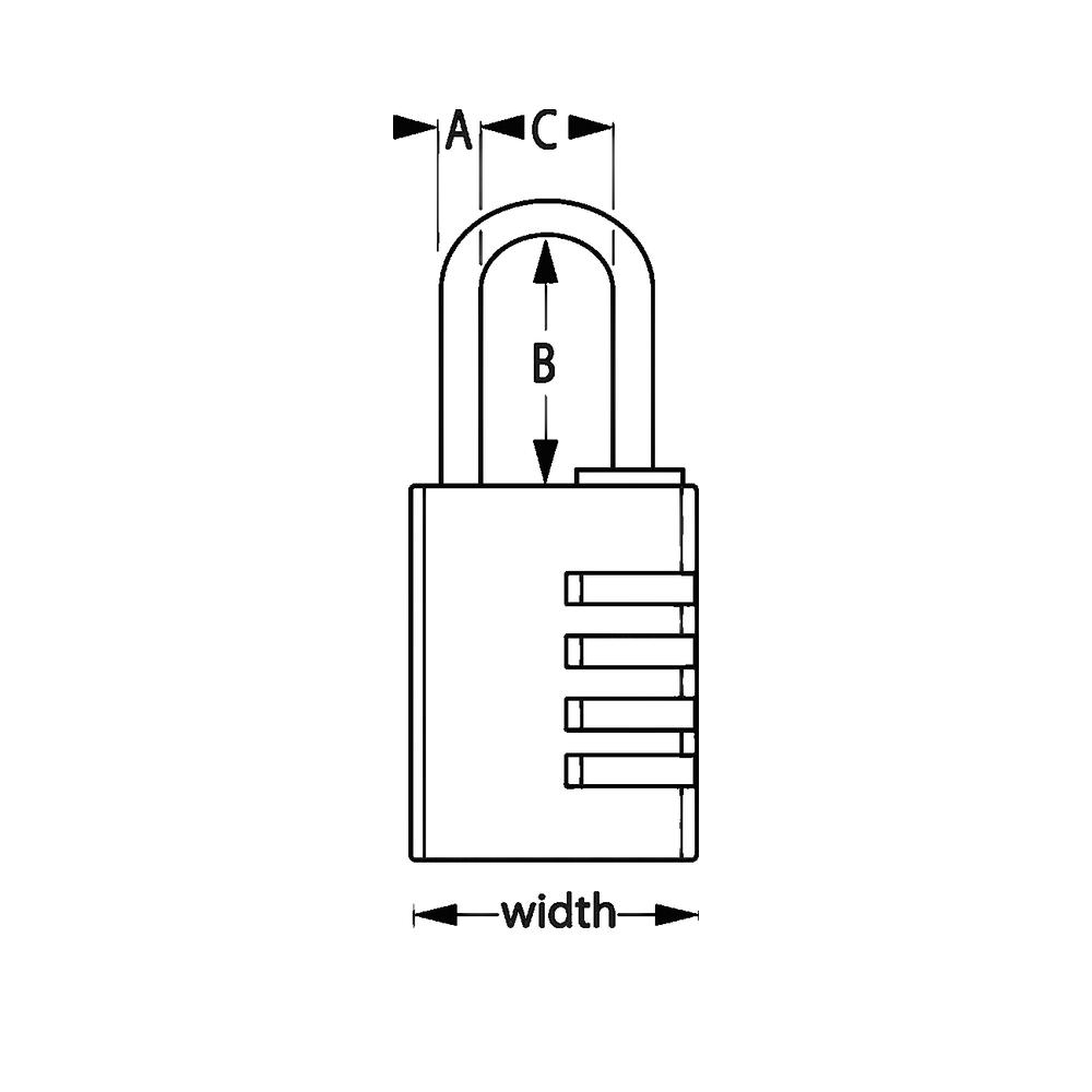 Cadenas à combinaison programmable MASTER LOCK alu 40mm anse d.6xh.51mm - 3