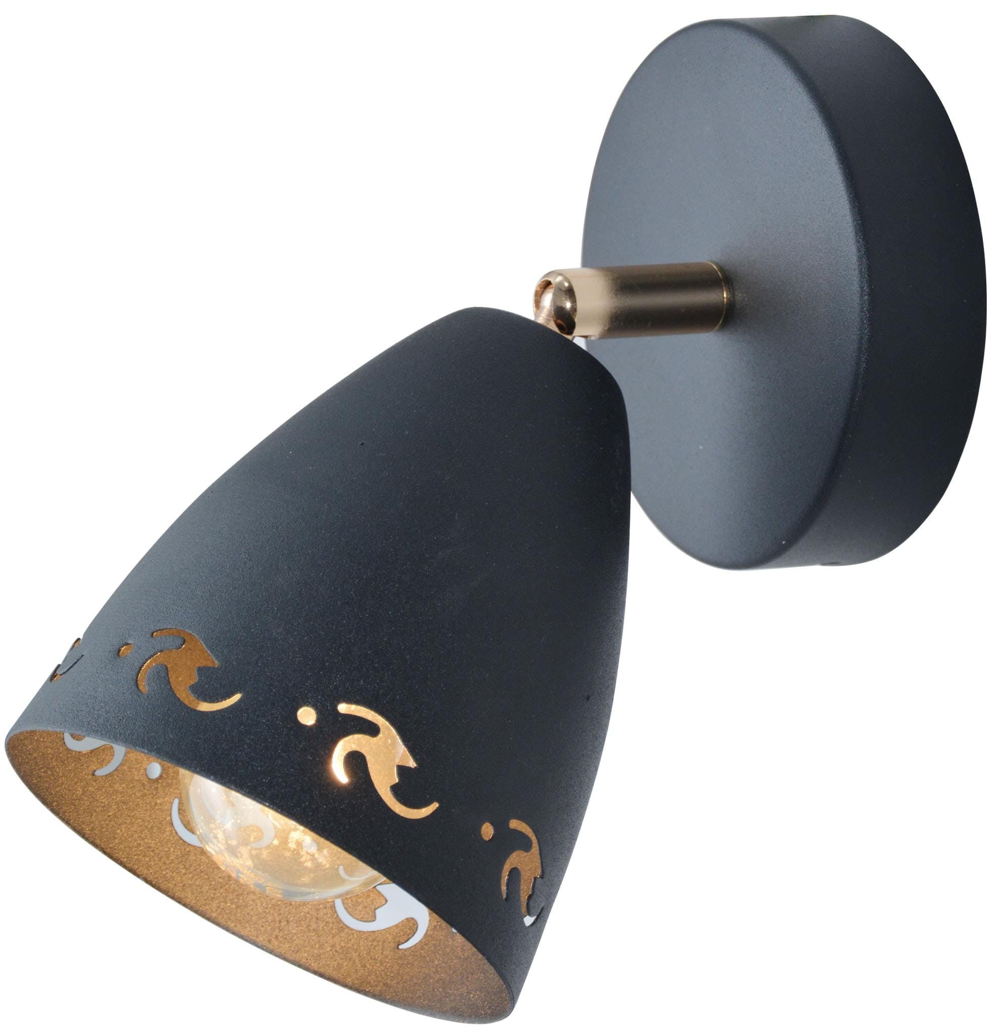 Kinkiet ścienny Coty czarny-mosiądz-złoty 1xE14x40W wym: 18 x 10 x 17 cm metal IP20 Candellux