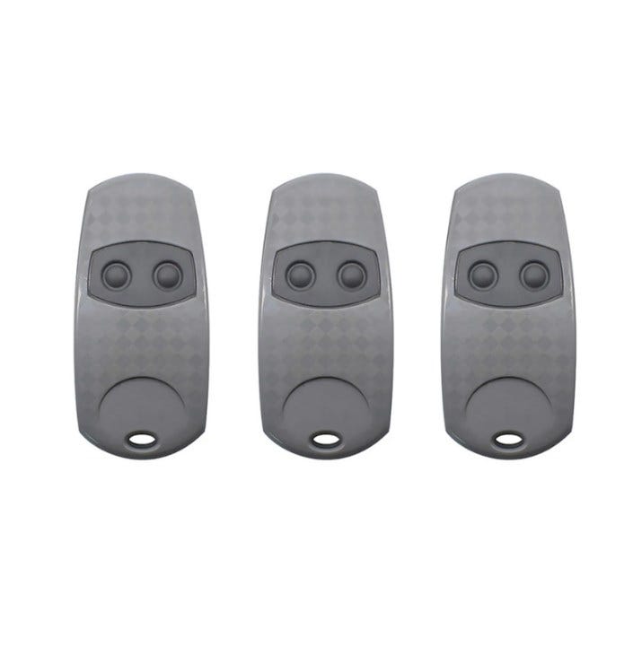 Telecomando Universale Per Porte Garage 433 MHz | 3 Pezzi, 2 Pulsanti | Portata 50 M | Compatibile Con Codice Fisso