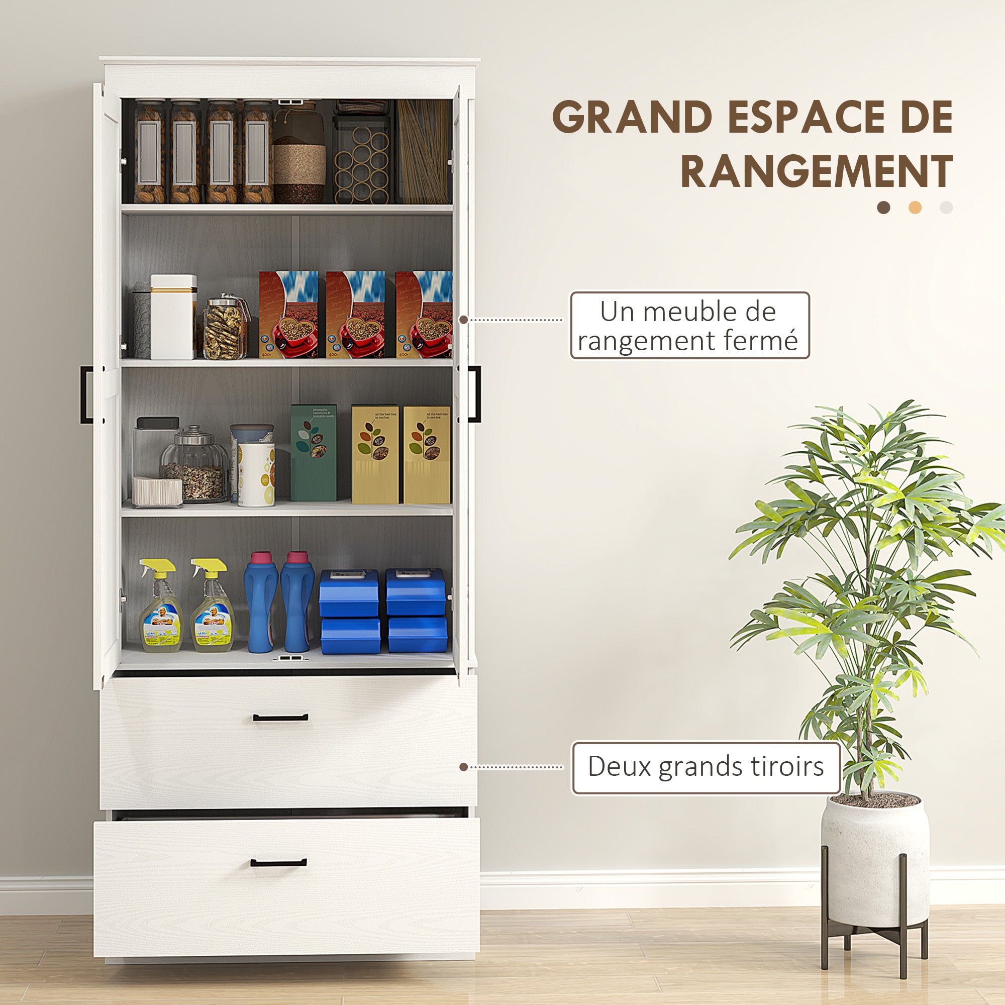 Armoire de cuisine panneau de particules HOMCOM - 4