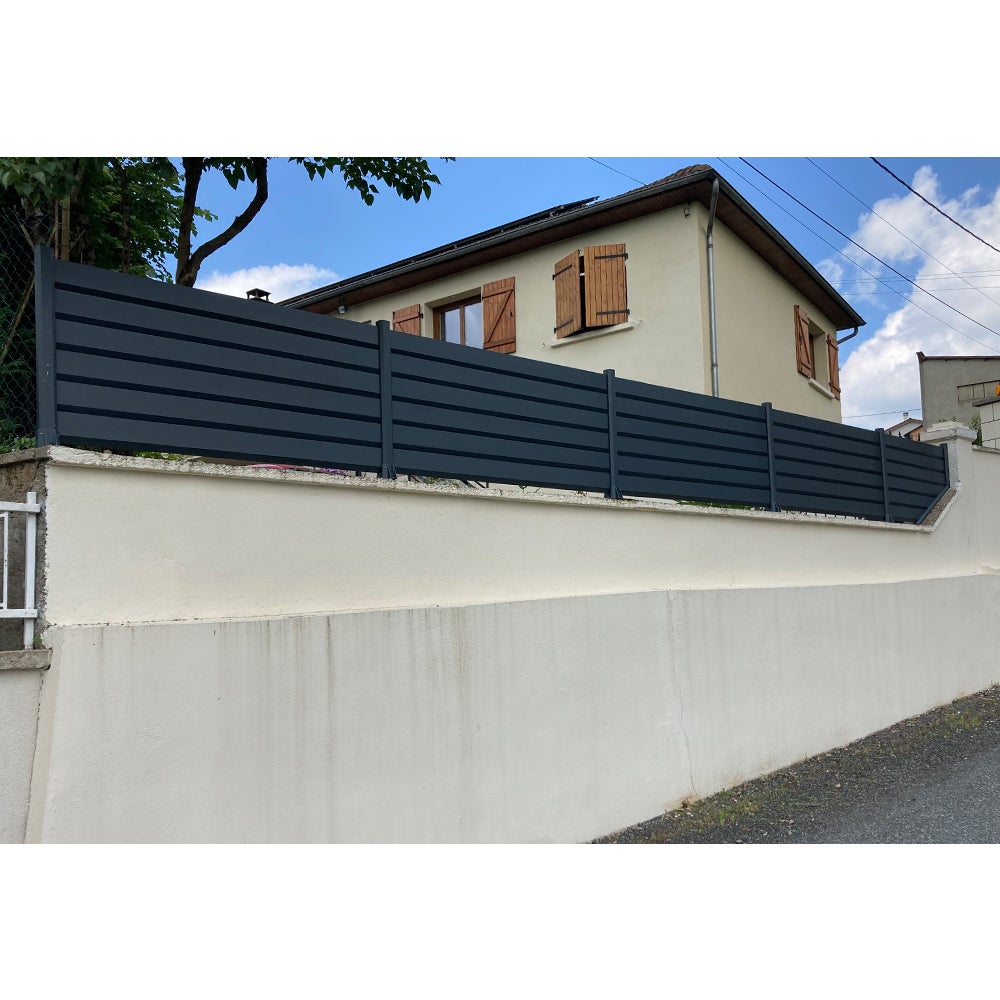 Clôture brise-vue 6 lames L 1911 x H 886 mm (Gris anthracite RAL 7016) - 2