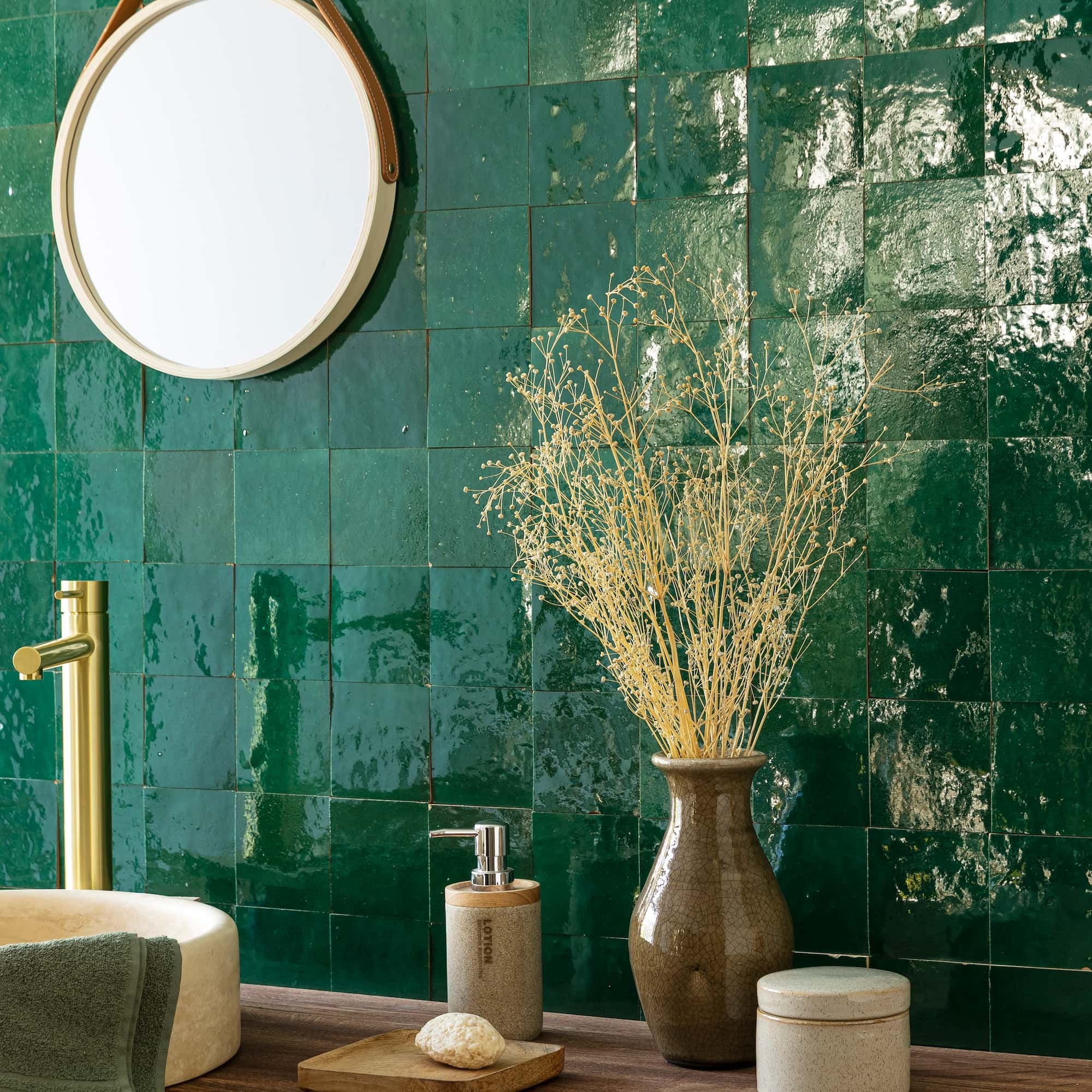 Carrelage Zellige Marocain Vert Emeraude 10x10 cm (vendu par 0,5 m²) - RO'MA NATURE - 5
