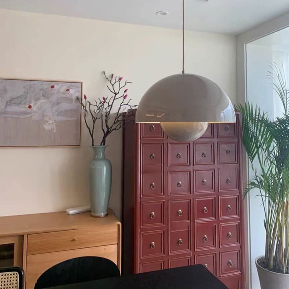 Lustro, nowoczesna lampa wisząca, plafon z żarówką, oprawy oświetleniowe do dekoracji wnętrz, ciepłe światło, 23 cm (szary) - 7