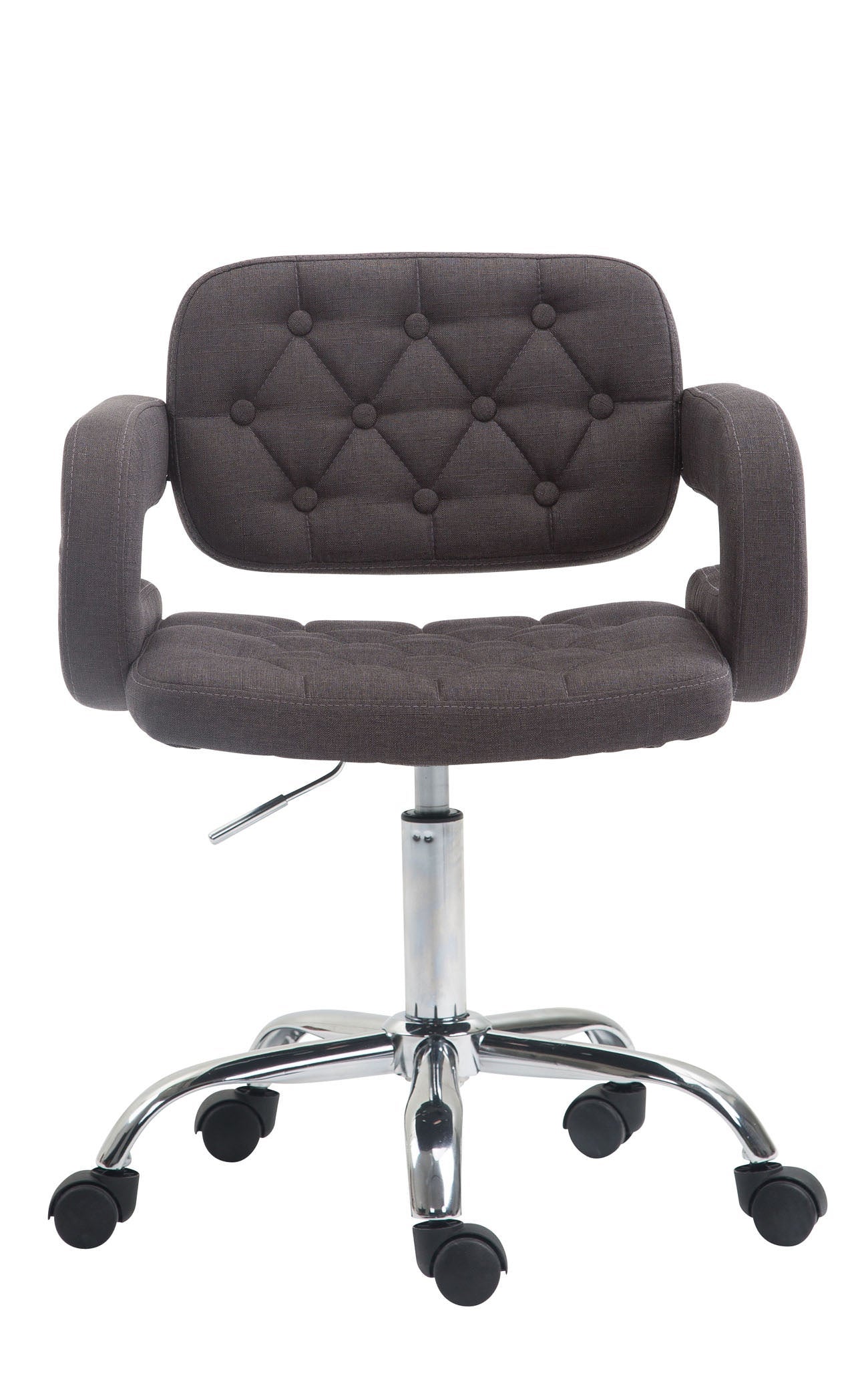 Chaise de bureau réglable en hauteur pivotante dossier et accoudoir en tissu gris foncé BUR10427 - 2