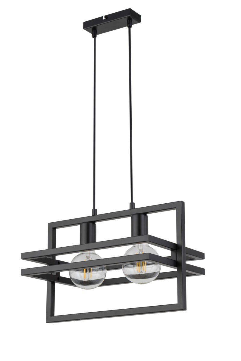 Lampa wisząca Merci czarna 2xE27x15W dekoracyjna wym: 80 x 40,5 x 26 cm metal SIGMA