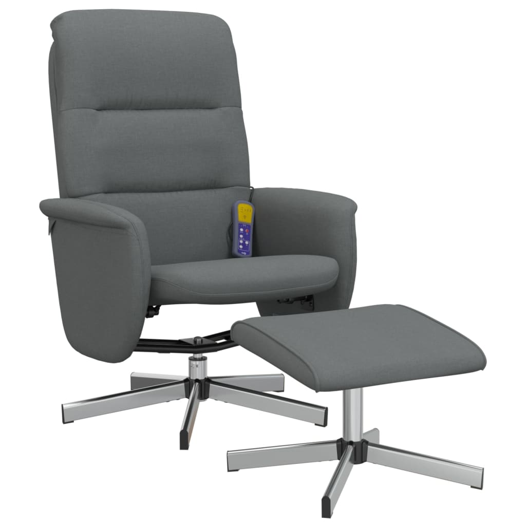 Fauteuil de massage inclinable Gris foncé Velours | Leroy Merlin