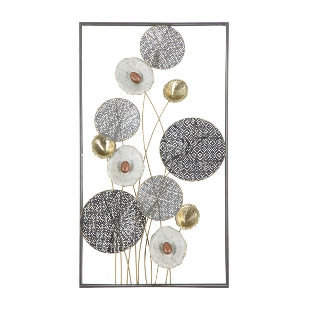 Metalowa Dekoracja 3D Kwiaty 14, Metal, Wielokolorowy, Seven Design