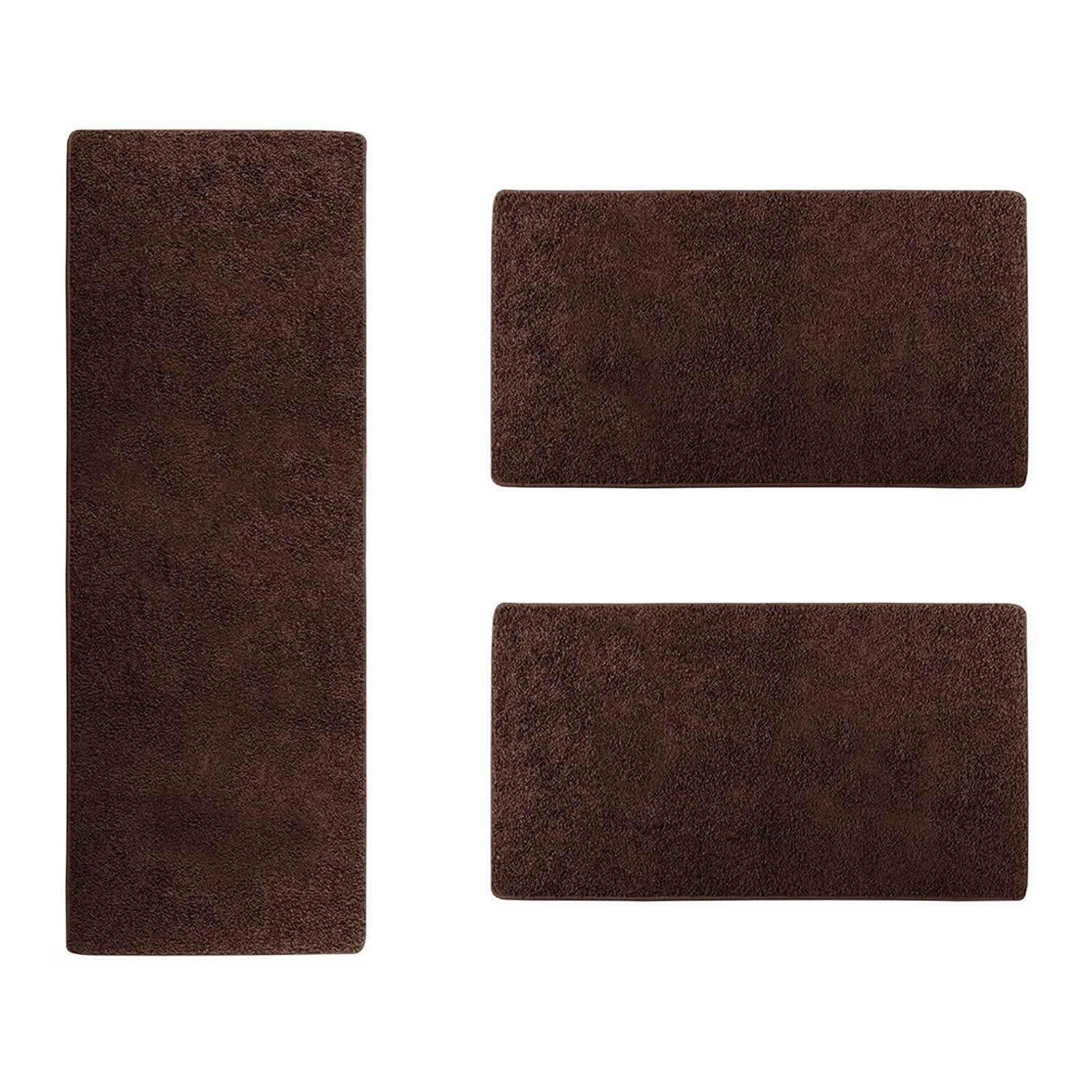 Marco de cama Barcelona Marrón oscuro 1 alfombra 67 x 250 cm + 2 ...