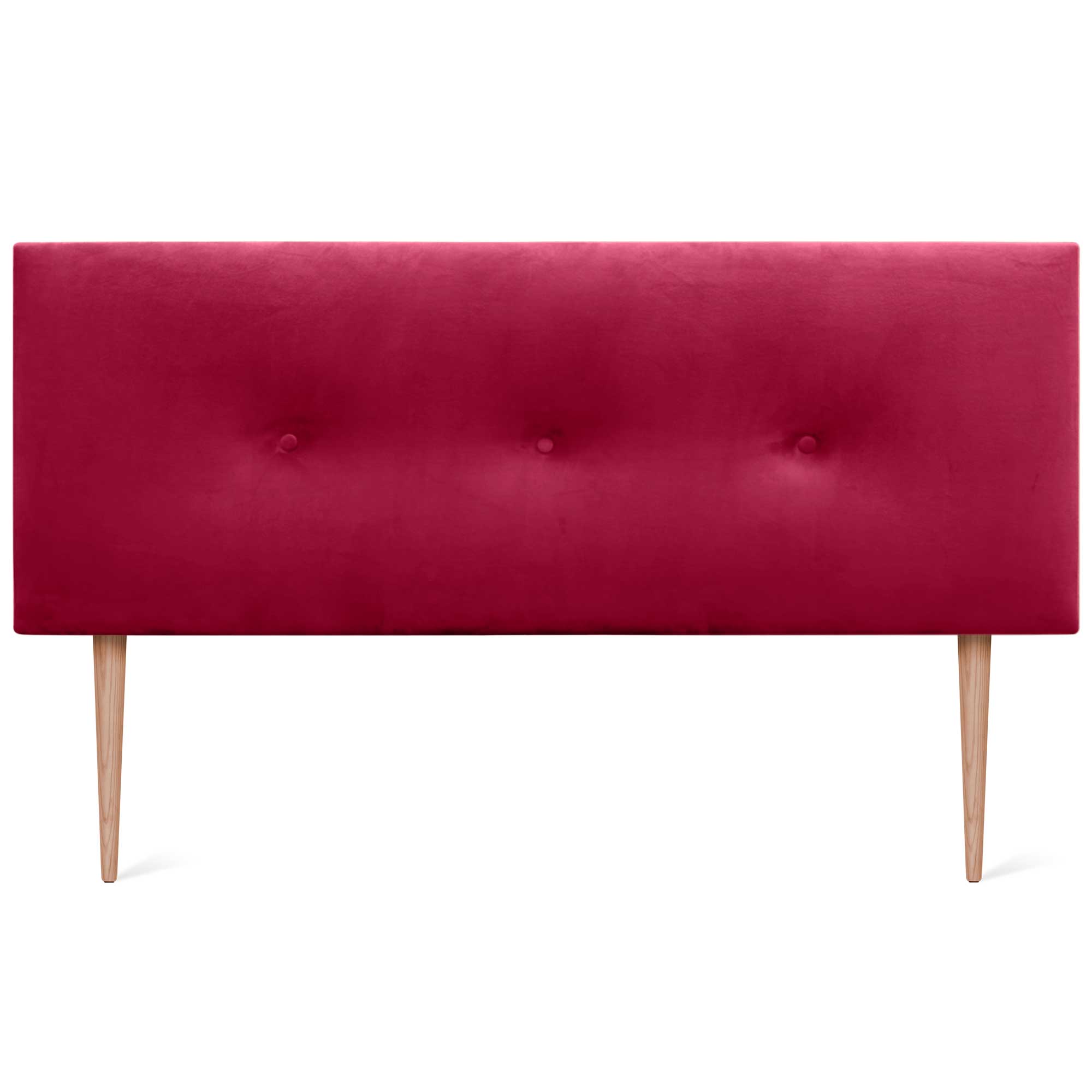 DHOME Testiera in velluto liscio con bottoni e gambe alta gamma moderna testiera imbottita per letto di lusso camera da (Rouge, 160x115cm) - 3