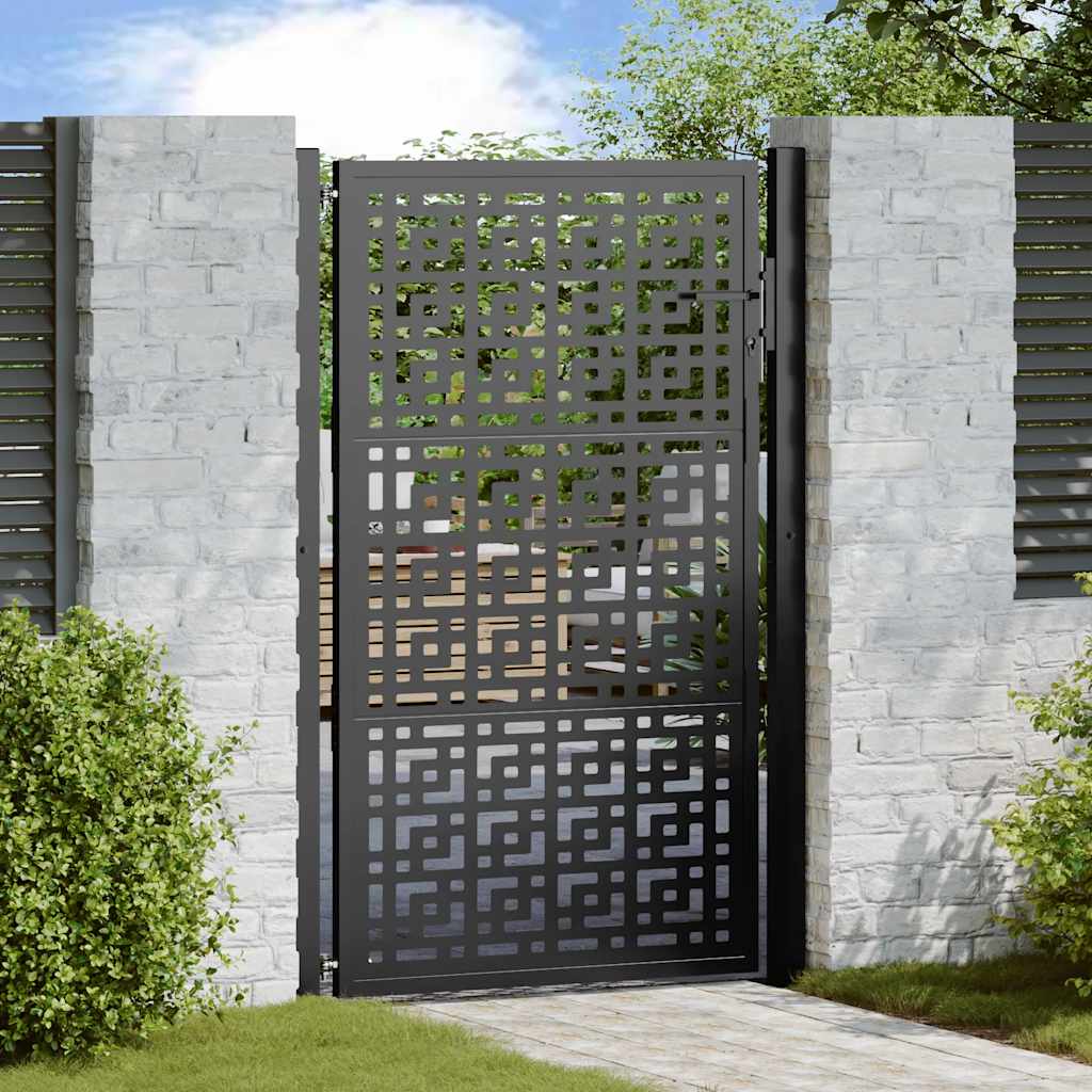Vidaxl Puerta De Jardín 100X150 Cm Diseño De Cruz De Acero Negra , Leroy Merlin