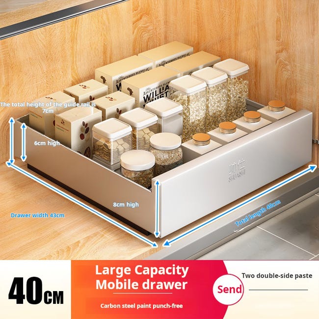 ROOMTEC Organizer estraibile per armadietti, 28 cm di larghezza x ROOMTEC Organizer estraibile per armadietti, 28 cm di larghezza x