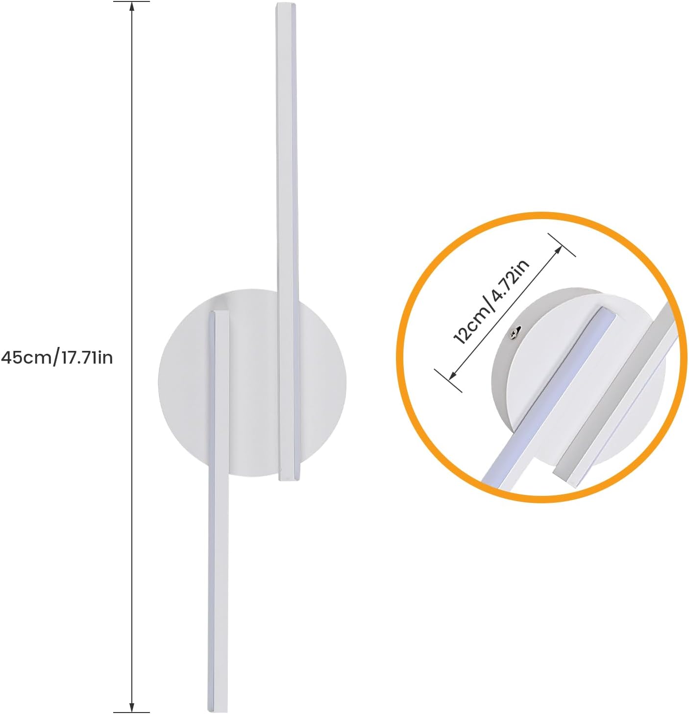 Tealight Applique Murale LED 16W Lumière Chaude 3000K - 45cm - Moderne Pour Chambre, Salon, Couloir