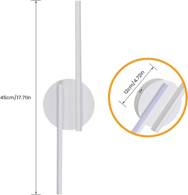 Tealight Applique Murale LED 16W Lumière Chaude 3000K - 45cm - Moderne Pour Chambre, Salon, Couloir