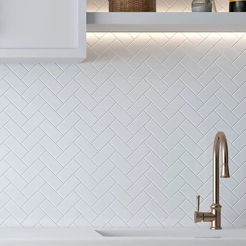 Revestimiento de pared antihumedad - 10 paneles adhesivos impermeables - Adhesivo adhesivo de imitación de azulejo cerámico - 305 x 305 mm - 0,93 m² - 5