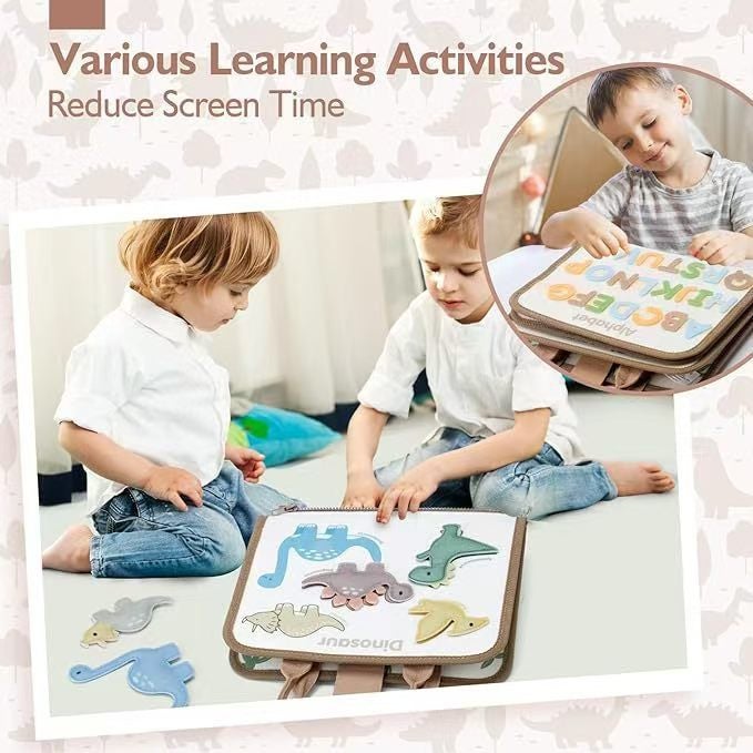 Busy Board Montessori, Jouets Sensoriels, Tableau D'activités en Feutre pour Les Enfants de 1 2 3 et 4 Ans, Puzzle Préscolaires Voyages - 3