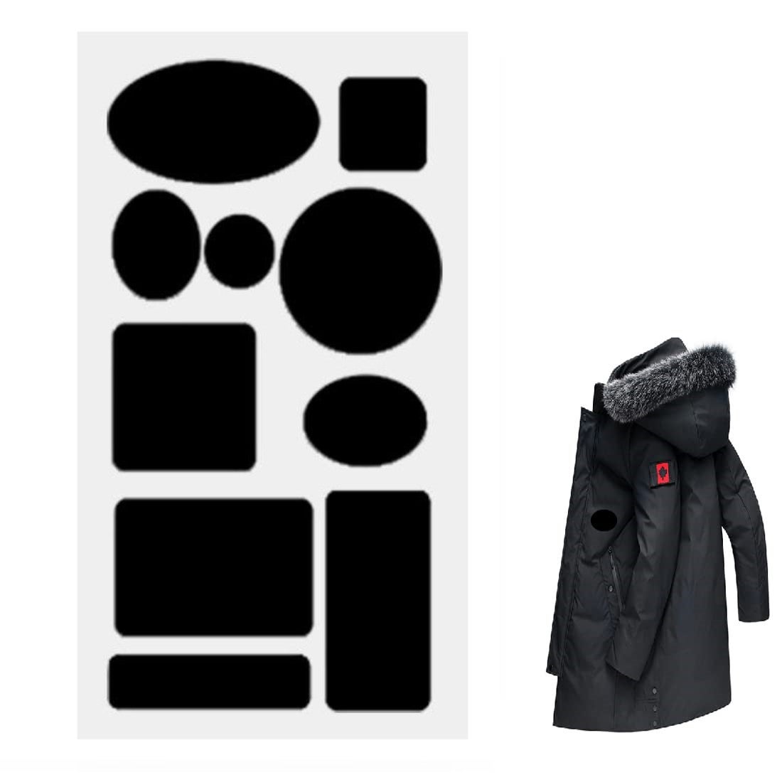 KLEIBER Patch D'extérieur, Autocollant, 65 X 120 Mm, Rouge