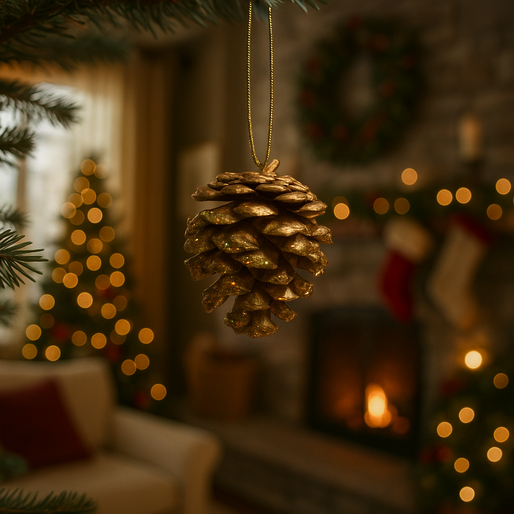 Piñas decorativas de 4 cm para decoración navideña, juego de 10 - 3