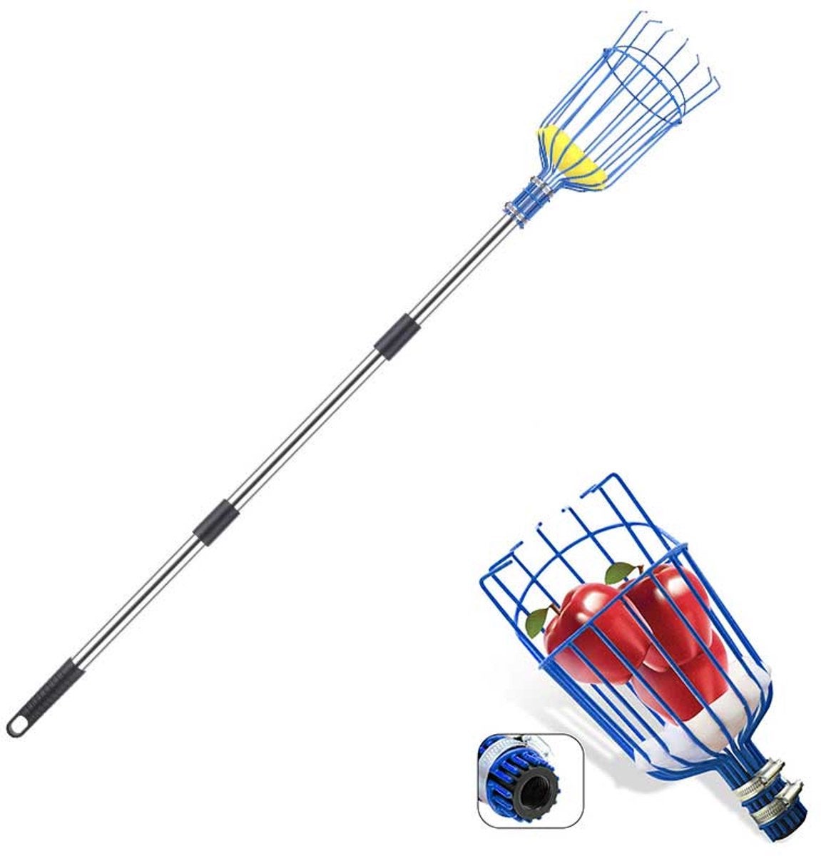 Culegător de fructe cu mecanism rotativ, potrivit pentru fructe de grădină, cum ar fi portocale, pere și lămâi