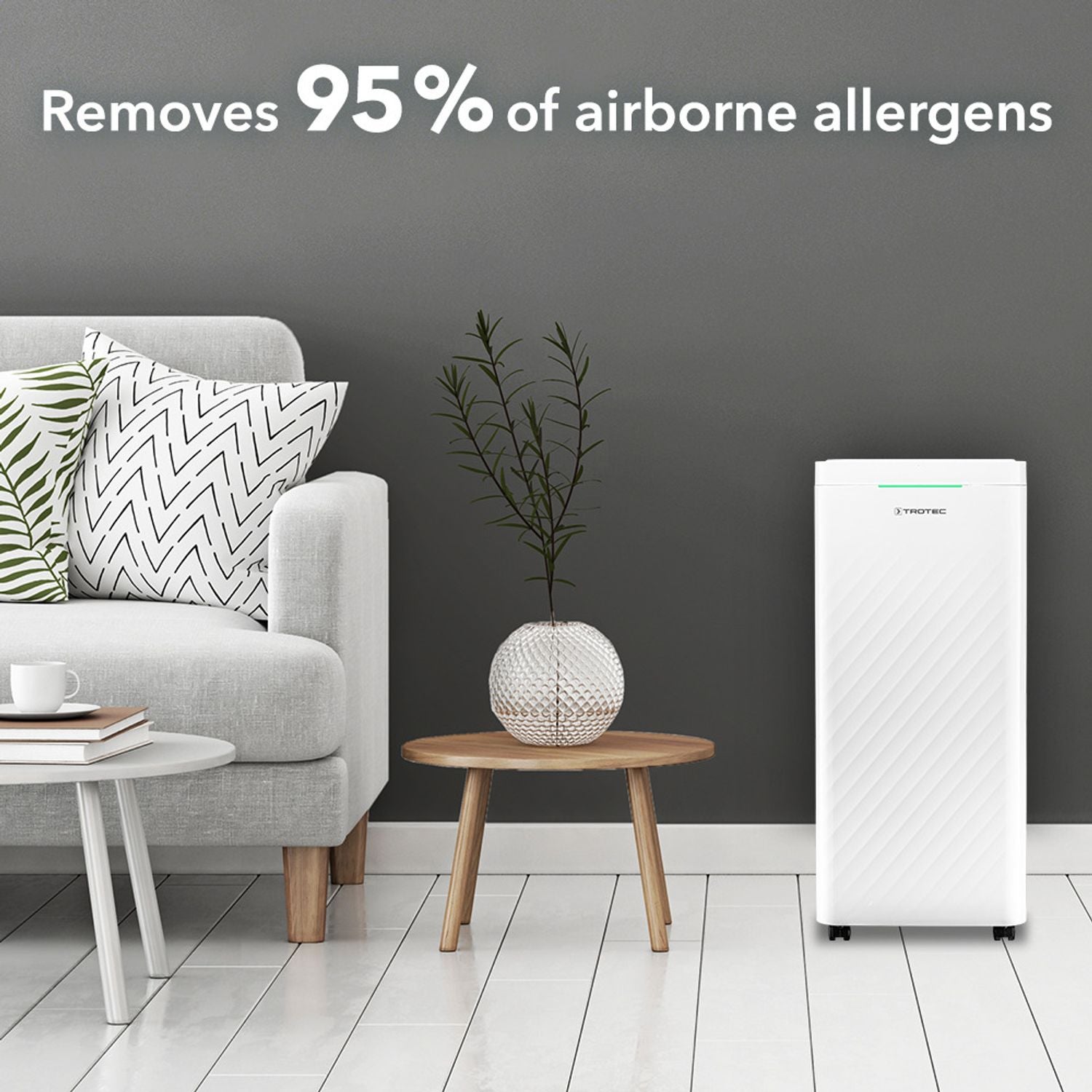 TROTEC Déshumidificateur purificateur d'air TTK 64 HEPA 24 L/24h, mode nuit, minuterie 24 h, séchage du linge, indicateur qualité de l’air, pour 50 m² - 3