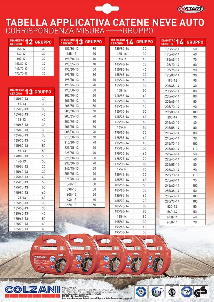 Set due pezzi catene da neve 9 mm Gruppo 130 - 6